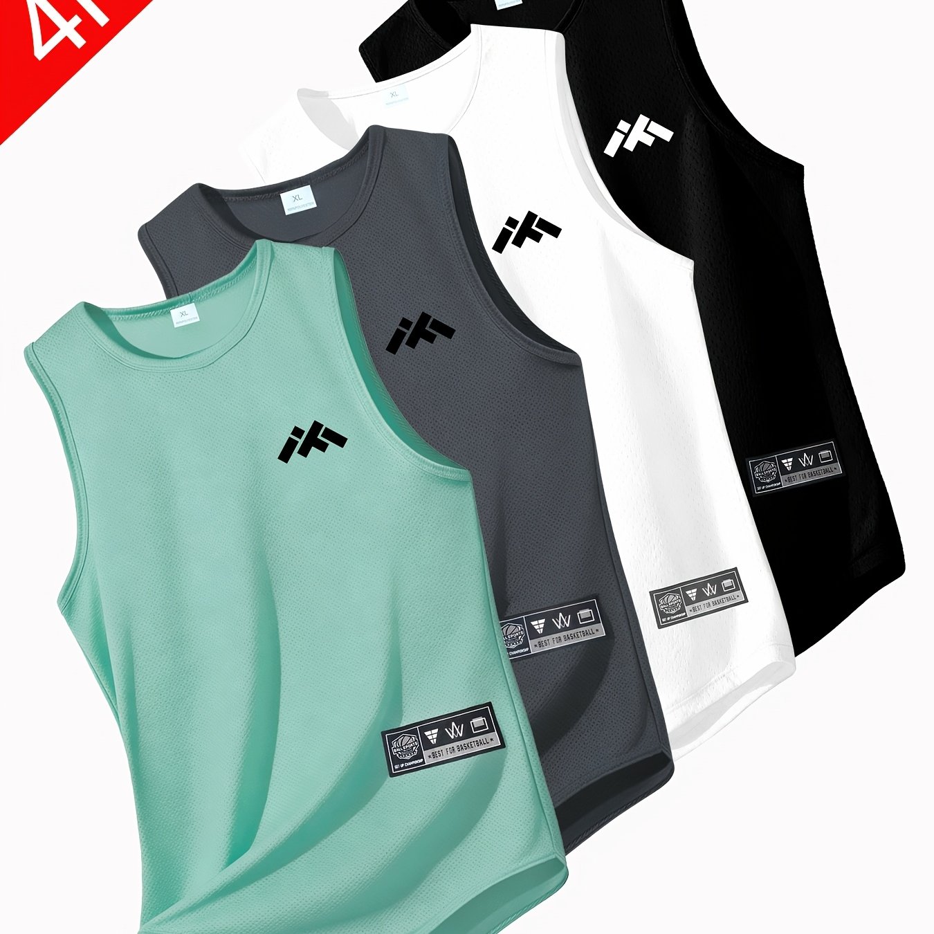 TEMU 4 piezas, Camisetas de Gimnasio Ligeras y Adecuadas para Correr, Hacer Ejercicio y Uso Casual, Delgadas, Transpirables Absorben la Humedad,