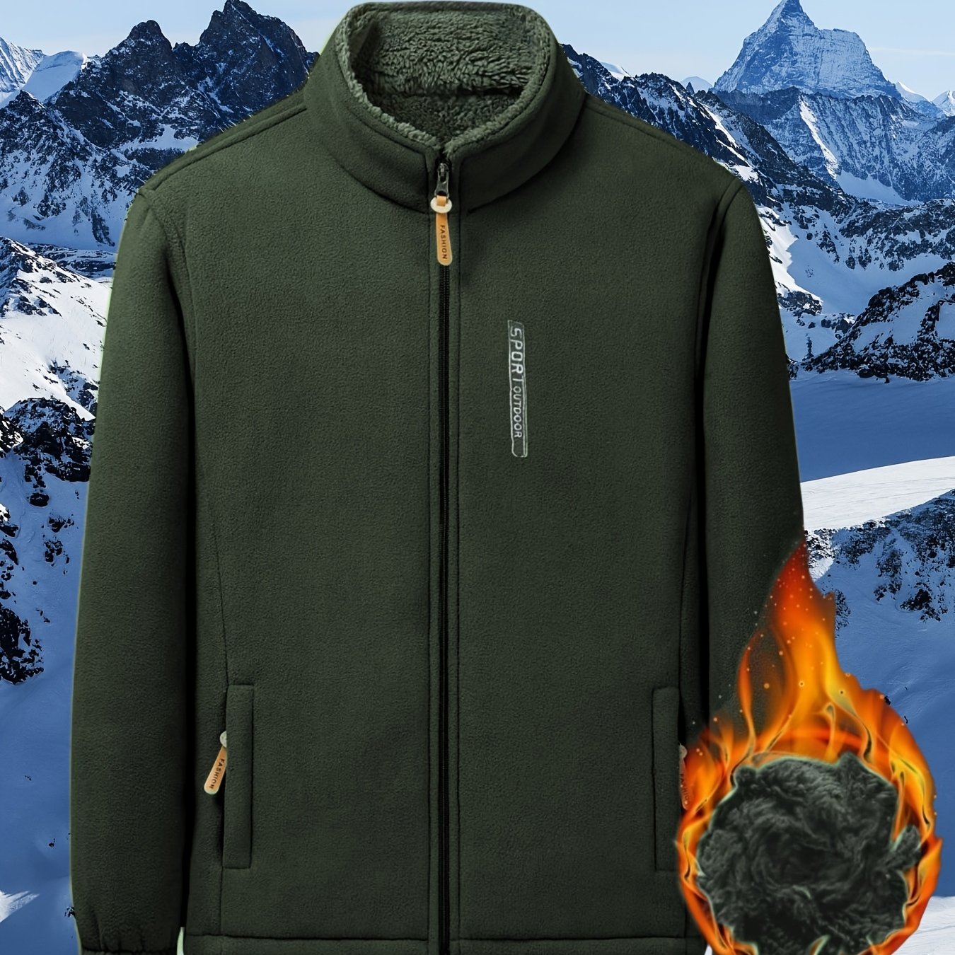 TEMU Popular Christmas Color Winter Women's Collar Zipper Fashion Casual Jacket Coat, Autumn And Winter Thickened Fleece Warm Sports Sweatshirt