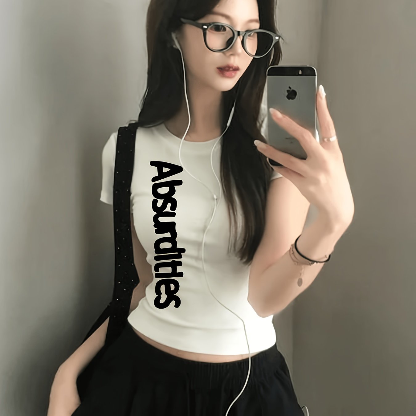 TEMU 걷기 방향 알파벳 패턴 프린트 일본 스타일 여성용 티셔츠 여름 슬림 반팔 상의