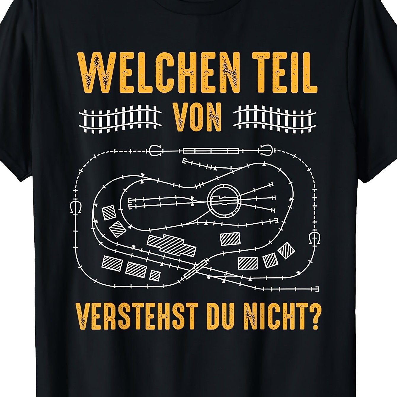 Image of Men's T-shirtshirtzshop Model Railway T-shirt With German Text | Casual Crew Neck, Regular Fit, , Short Sleeve, Stretch Fabric, Plus Size