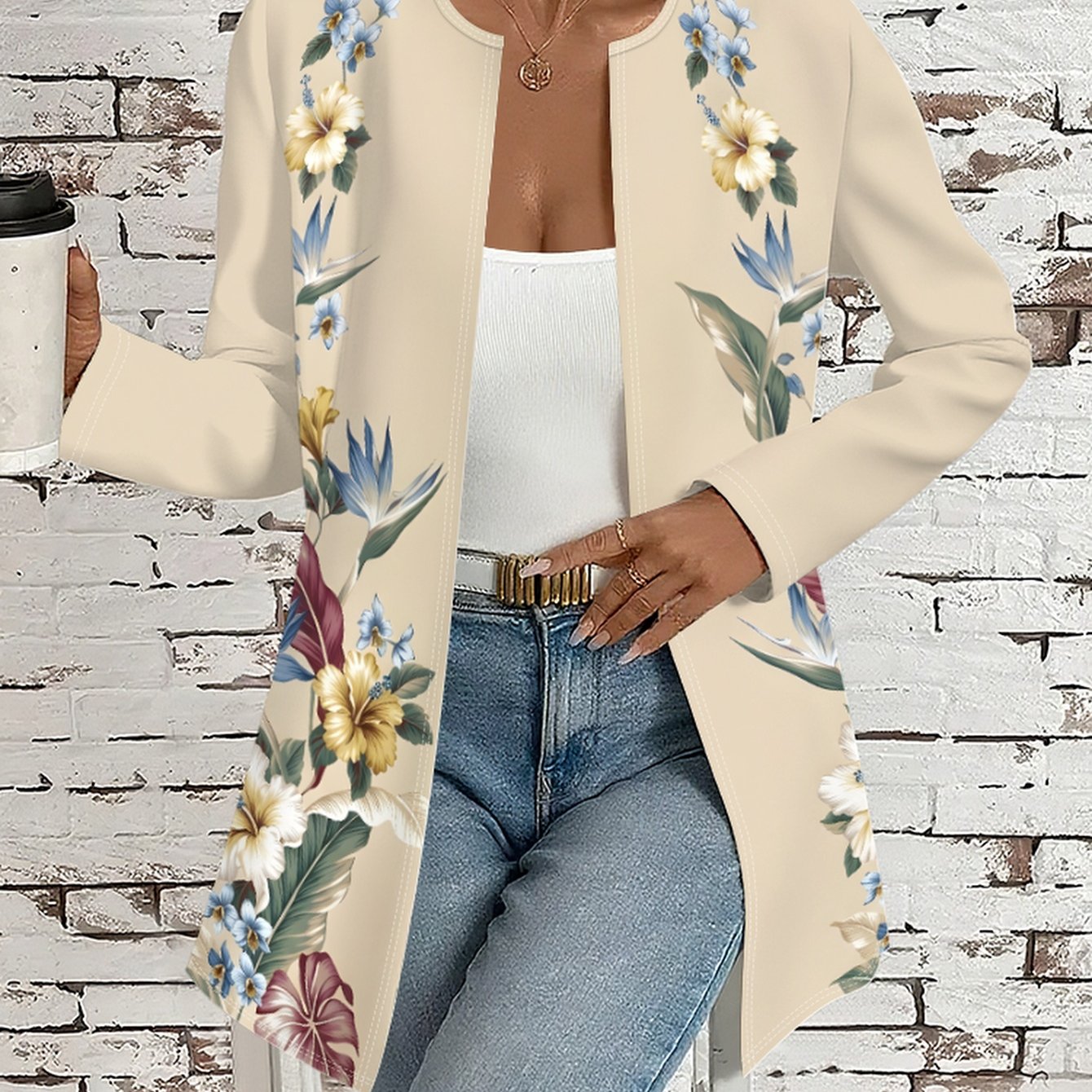 TEMU Printed Design â Not Textured Vintage Floral Embroidery Hawaiian Style Suitable For Beachwear For Women High-quality Women's Clothing Women's