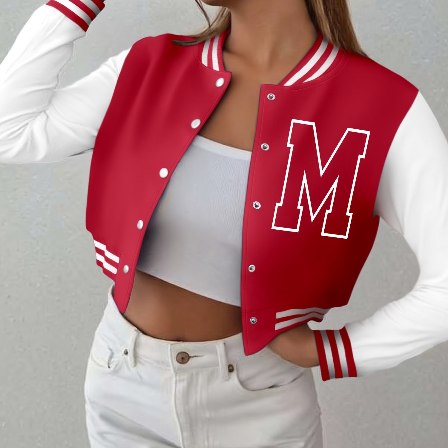 TEMU Women's Contrast Color Casual Jacket For Autumn/winter, Machine Washable And , Durable Fabric For And ! W13