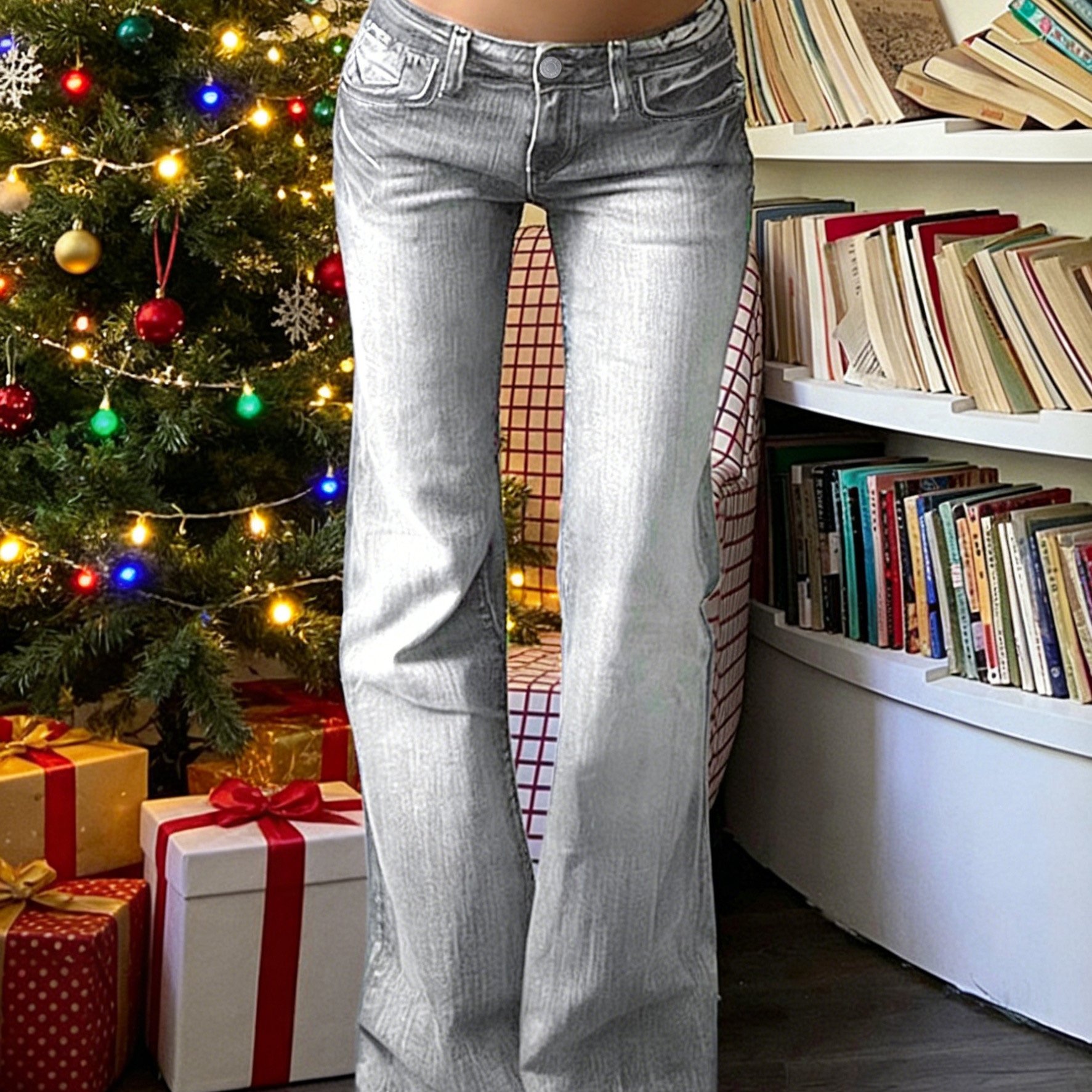 Image of Women's Y2k Casual Micro-flare Jeans, Hip-lifting & Slim-fitting, Stretchy Waistband, Leg-lengthening & Comfortable, Trendy Streetwear