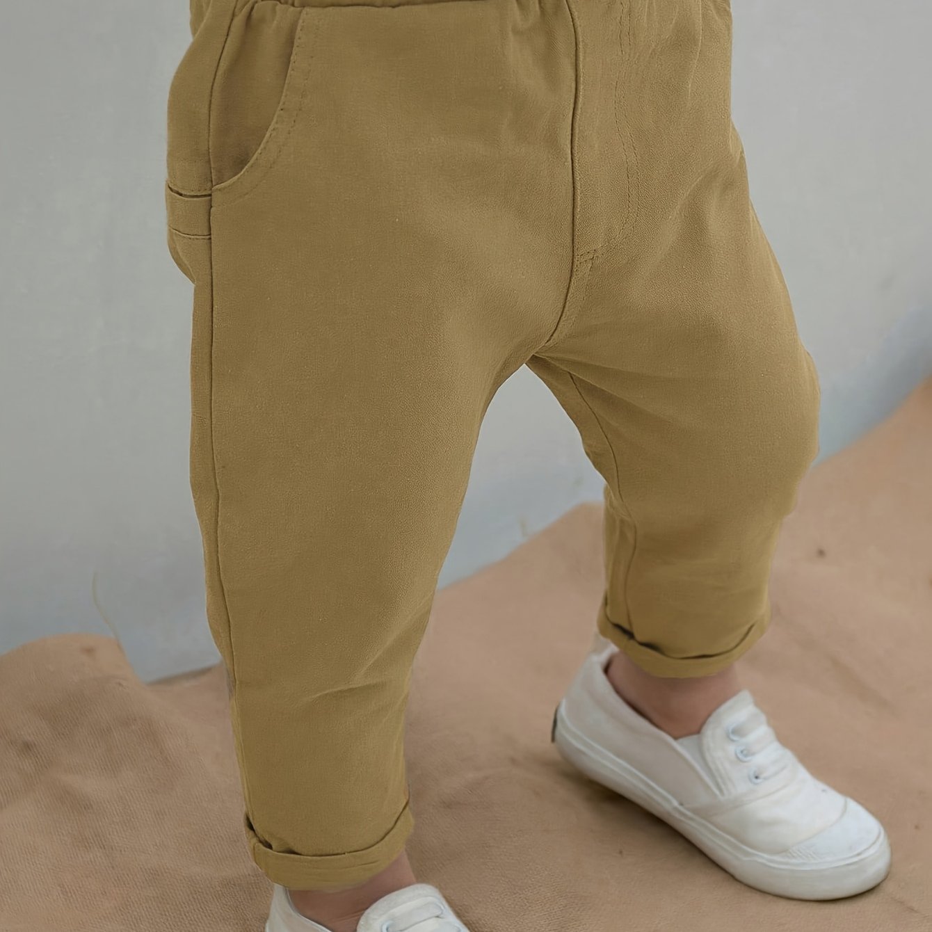 Image of Boys' Spring/autumn Long Pants, Casual All-match Elastic Waist Straight Trousers, For Outdoor