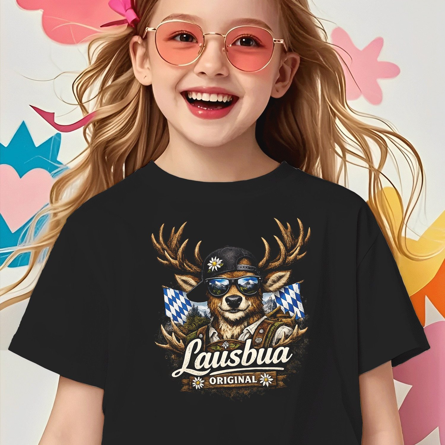Image of Shirt Children Traditional Shirt Children Leather Pants Traditional T-shirt For Boys Girls Kids Children T-shirt