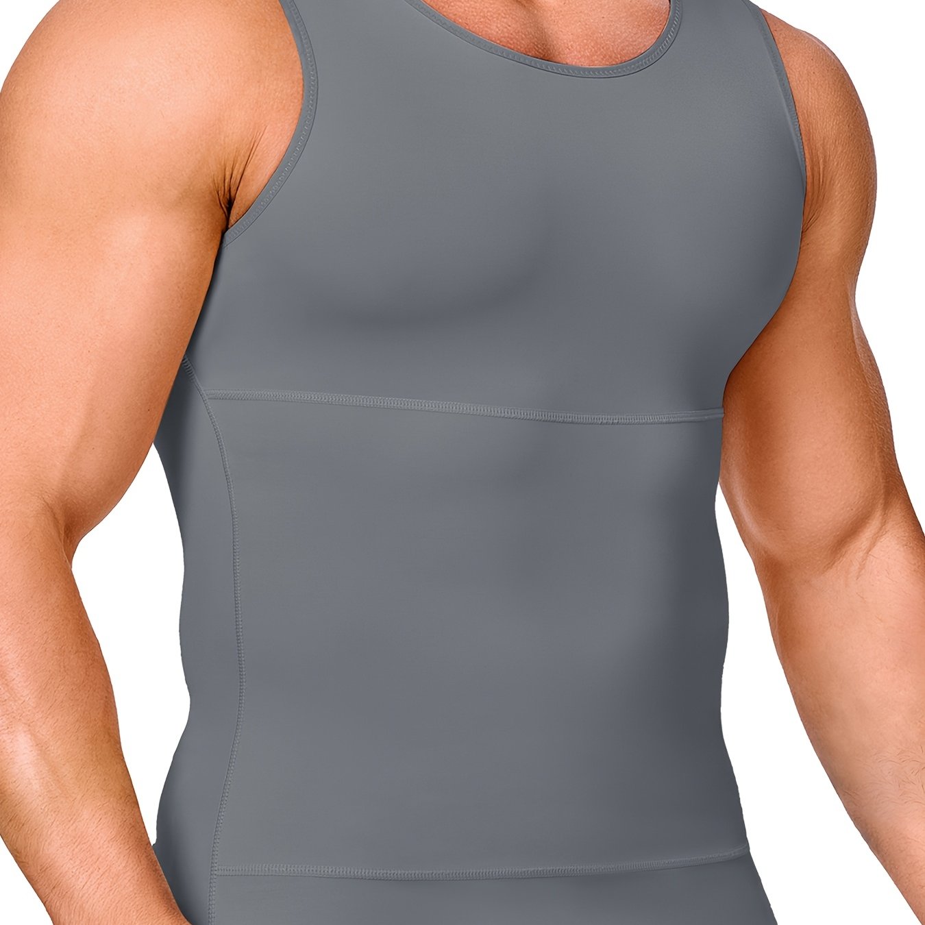 Image of Men'-layer Compression Tank Top, Firm Tummy Control Undershirt, Men Body Shaper Vest, Suit For Daily/ Gym