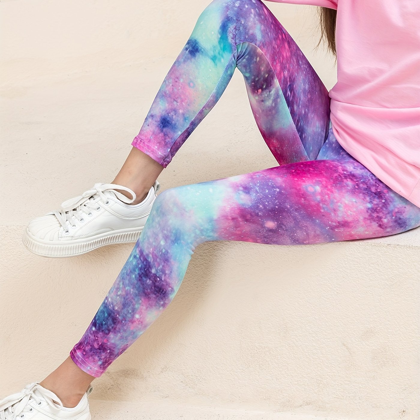 2pcs Sky Prints Super Soft Girls Leggings