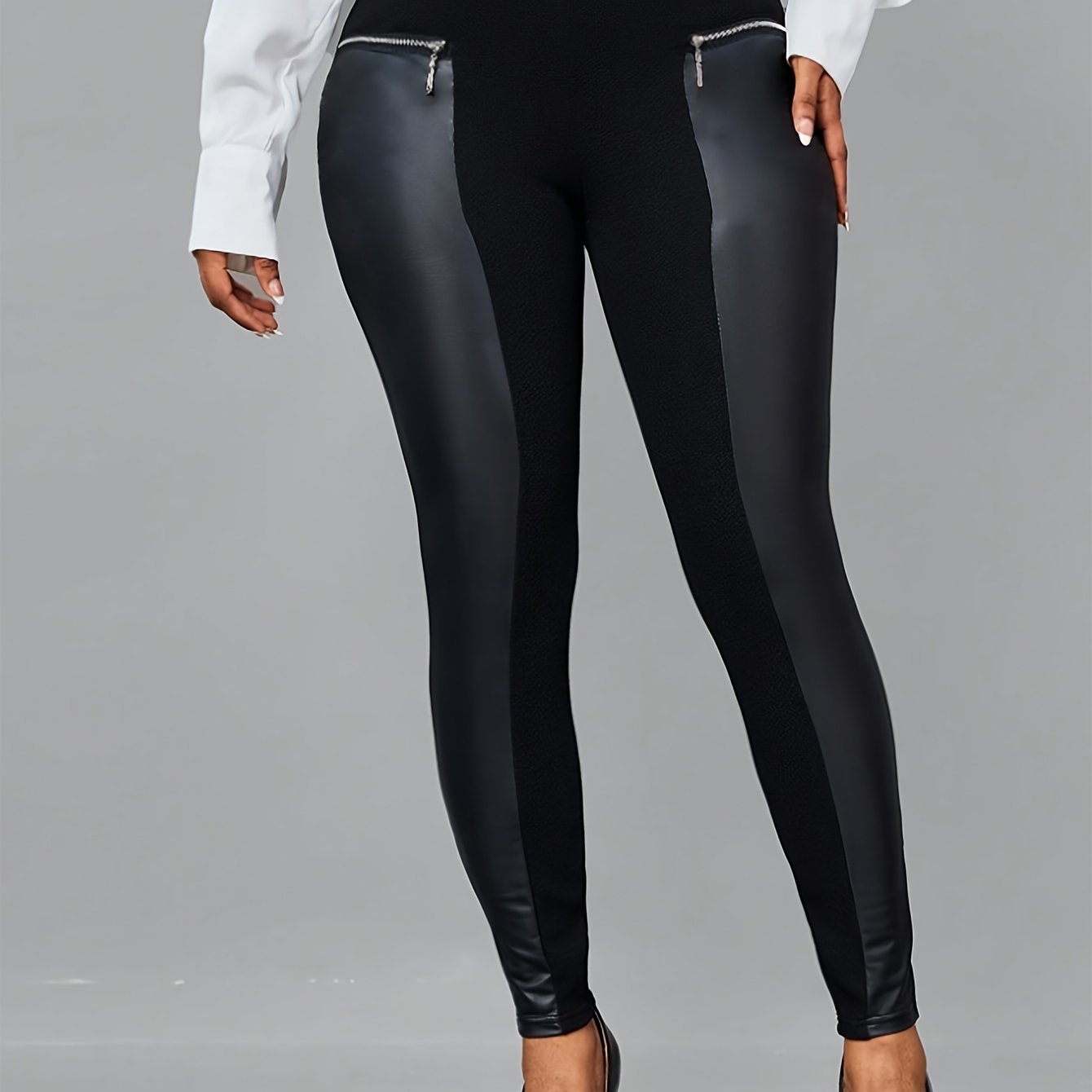 TEMU Women's Fashion Long Pants, Casual Skinny Trousers, Back-to- Style, Graduation Ceremony Attire, Teacher Uniform, Mobile Phone Pockets, Material,