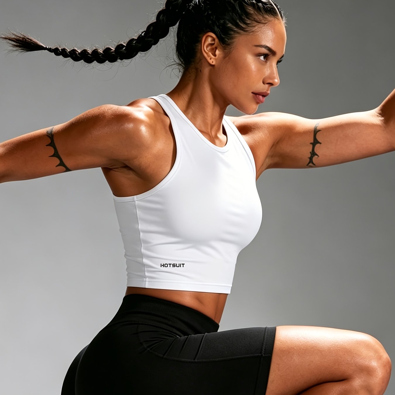 TEMU Camiseta de Tirantes de Fitness Estampada para Mujer, Top Corto de Moda, Versátil, Transpirable, Camiseta sin de Manga Corta para Correr al