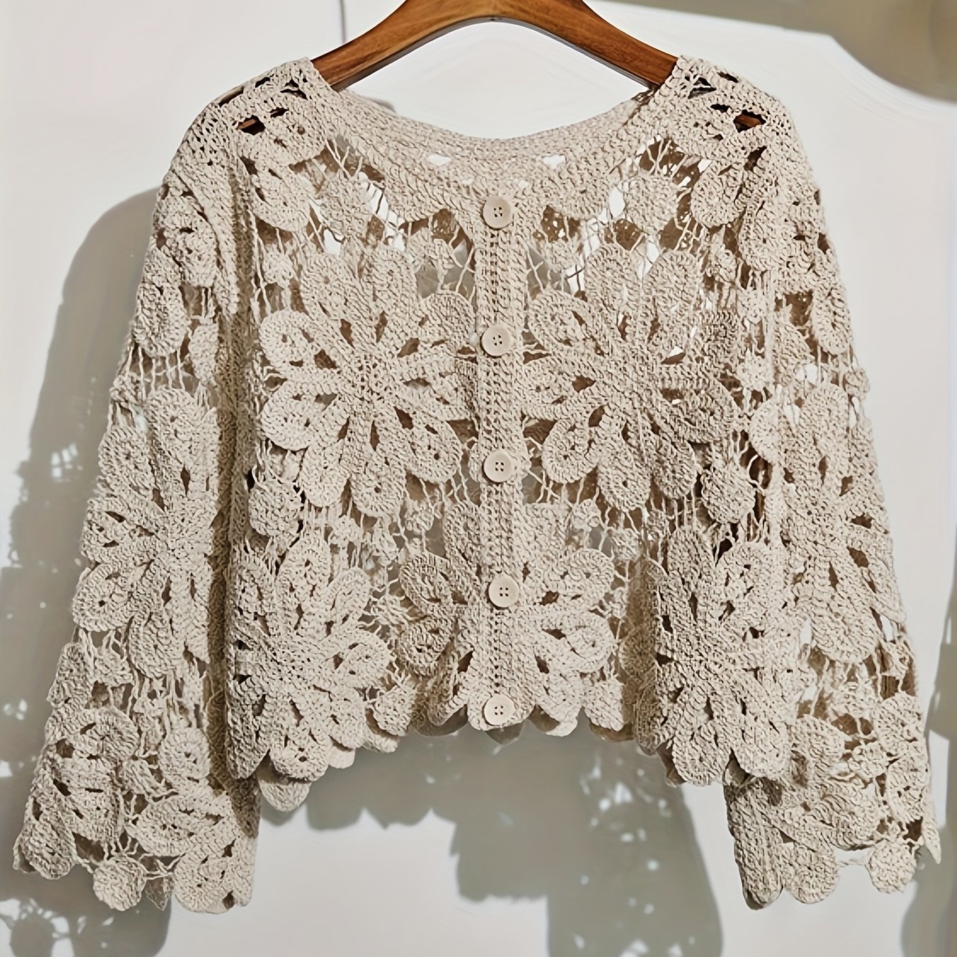 New Bohemian Style Jacquard Openwork Crochet Embroidered Women's Cardigan Top