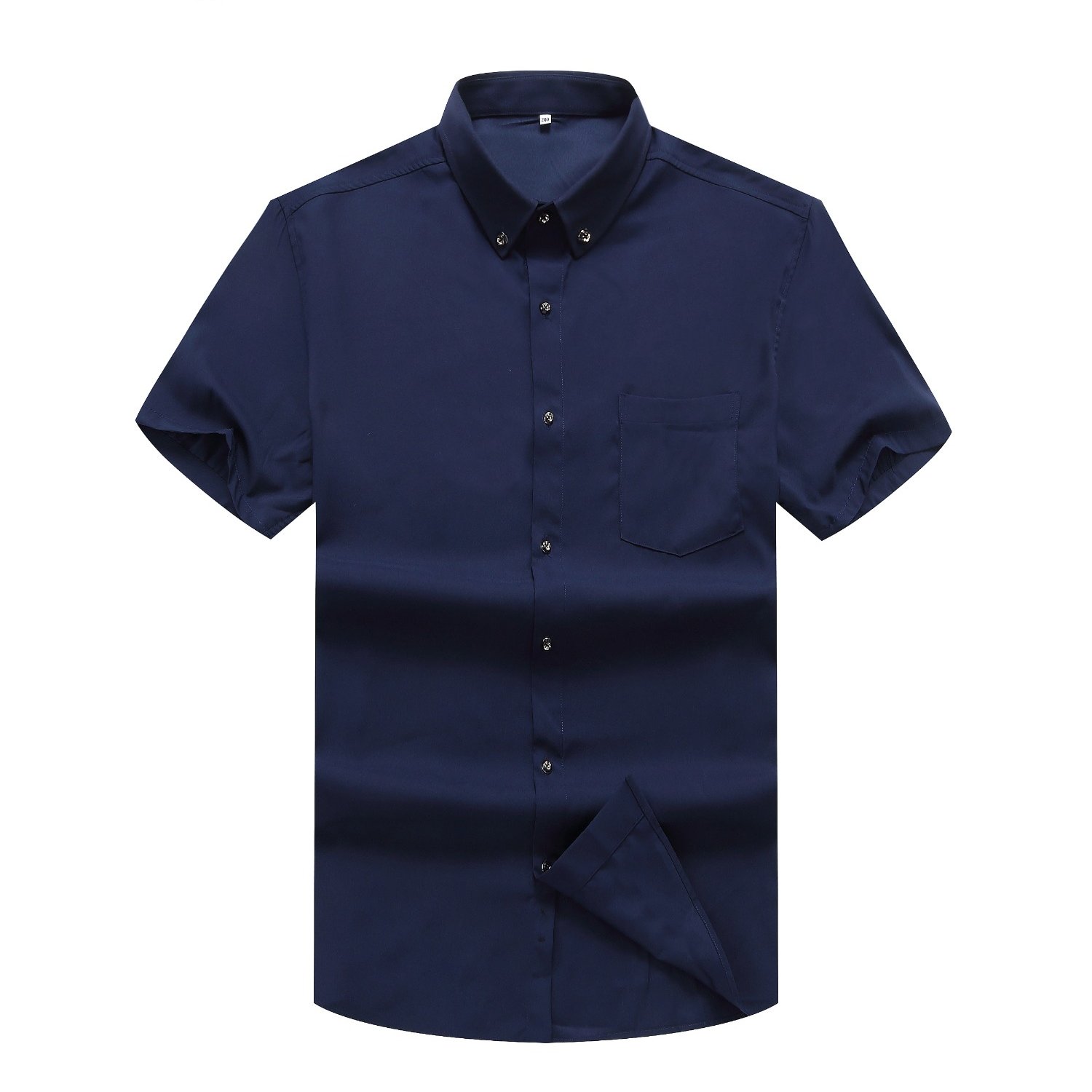 Image of Large Size Men's Spring And Autumn Short-sleeved Shirt Men's Casual Loose Towers Fattened Plus Size Summer Solid Color Shirt