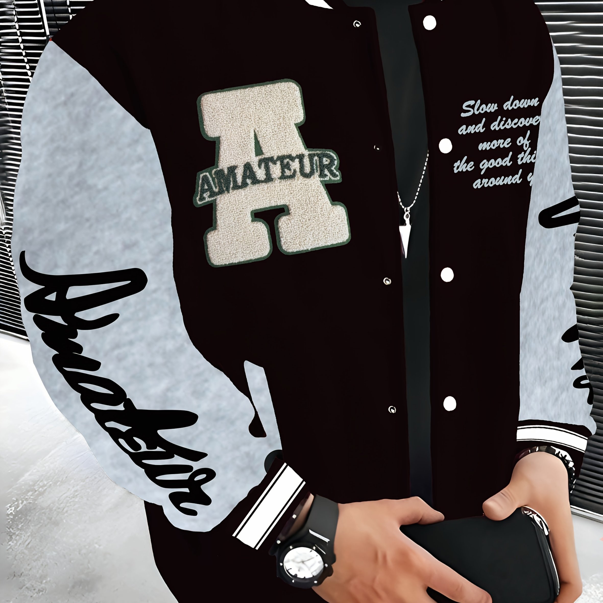 TEMU Brand I Fashion Oversized City Name Ny Embroidered Series Baseball Jacket For Men, Lightweight And Warm Men's Fleece Jacket, Cute Tops, Hip-hop