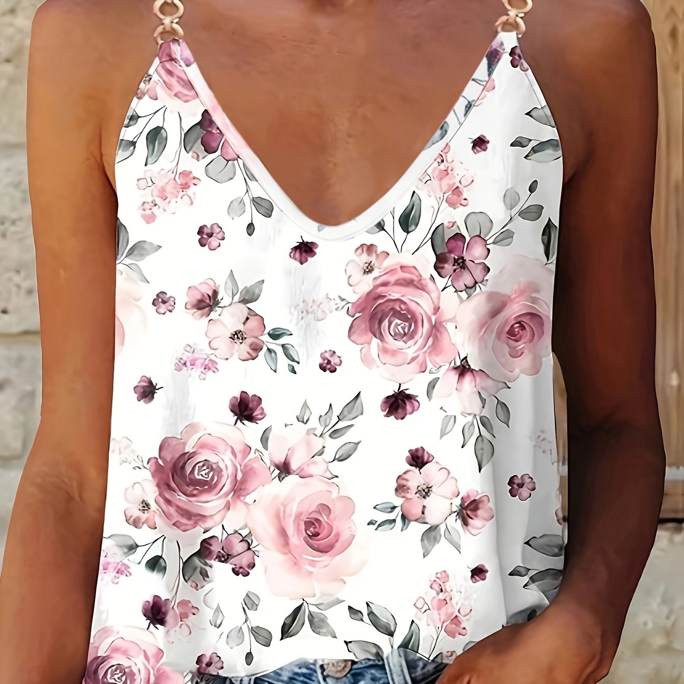 Plus Size - Plus Size - Plus Size Women's Printed Cami Top