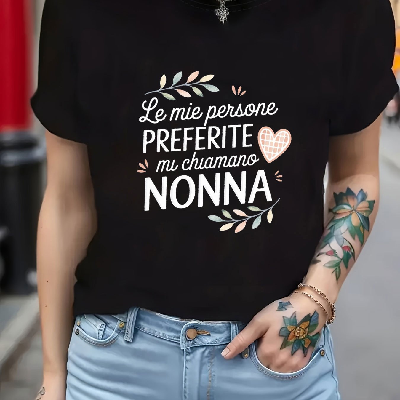 TEMU Maglietta Donna "Mie Persone PREFERITE Chiamano NONNA" - T-Shirt a Maniche Corte con Scollo , Top Casual per ed Estate, Regalo a Tema per Nonna,