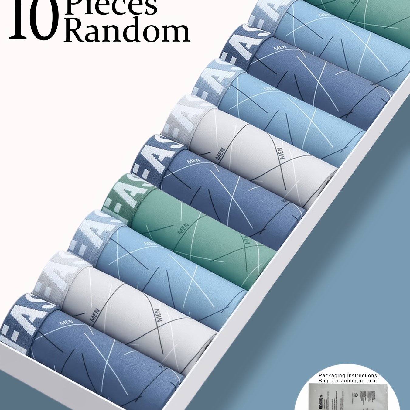 TEMU Brovanic 10pcs Assorted Men&;s Boxer Briefs, Trendy And Fashionable Outfit, Comfortable, Soft, And Skin-friendly Fabric, Trend, Breathable