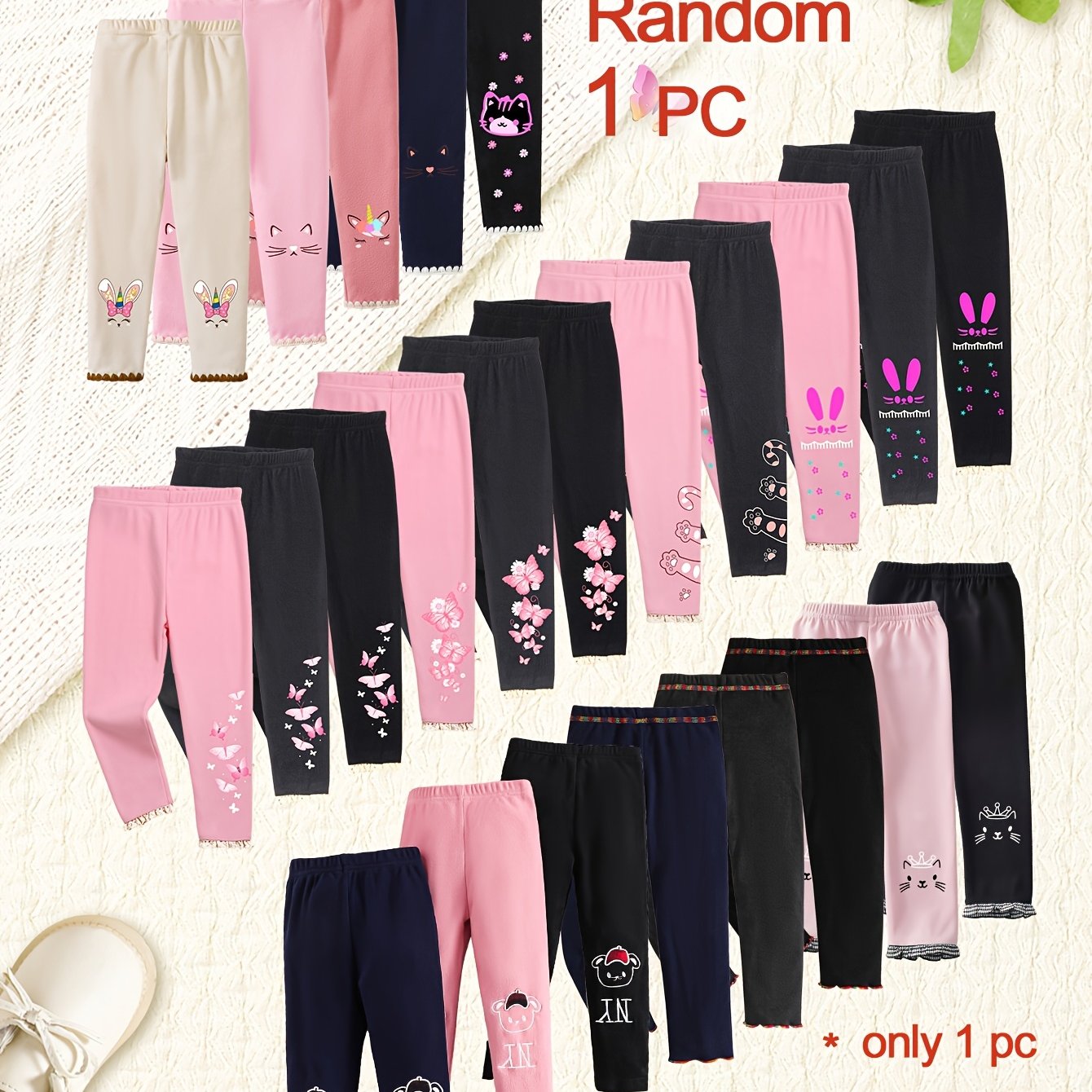 Image of Sending 1pc Of Girls' Leggings In -four Colors, Suitable For Spring, Autumn And Winter, Featuring Stretchy Sports Tights With Fashionable Long Pants. Children's Warm And Comfortable Pants.