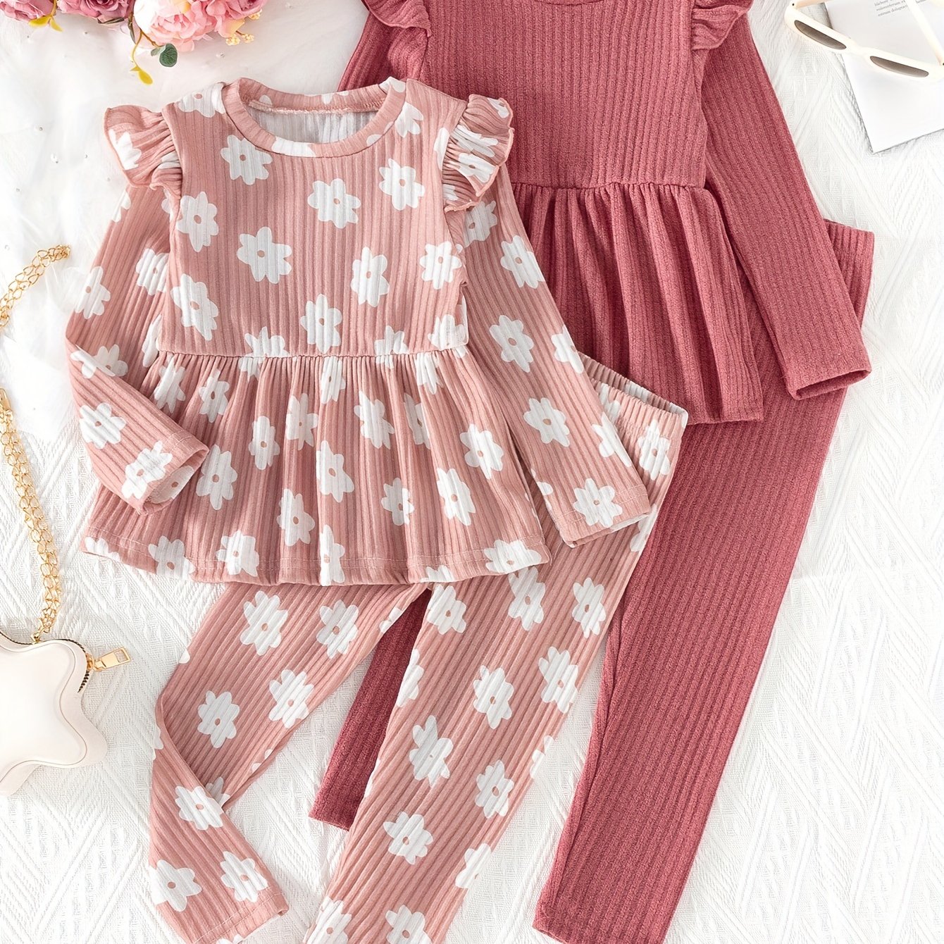 New Cute And -sleeved 4pcs Set For Girls And Autumn, For Outdoor