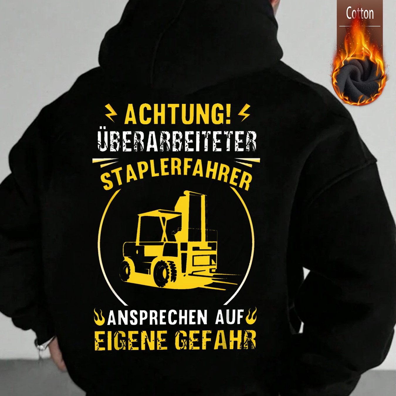 2026 Men's Winter Hoodie | Lined With Forklift Driver Design, , Comfortable And Warm, Perfect For Work Or Leisure