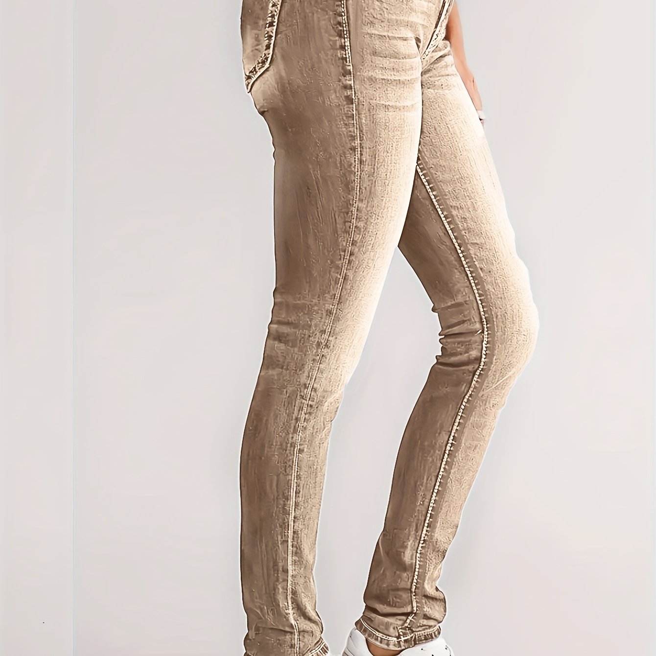 Image of 26aw Women's Elastic Vintage Versatile Casual Stylish Elegant Mid-rise Pocket Machine-washable Durable Multifunctional Slim-fit Faded Gradient Straight-leg Jeans For Street Fashion