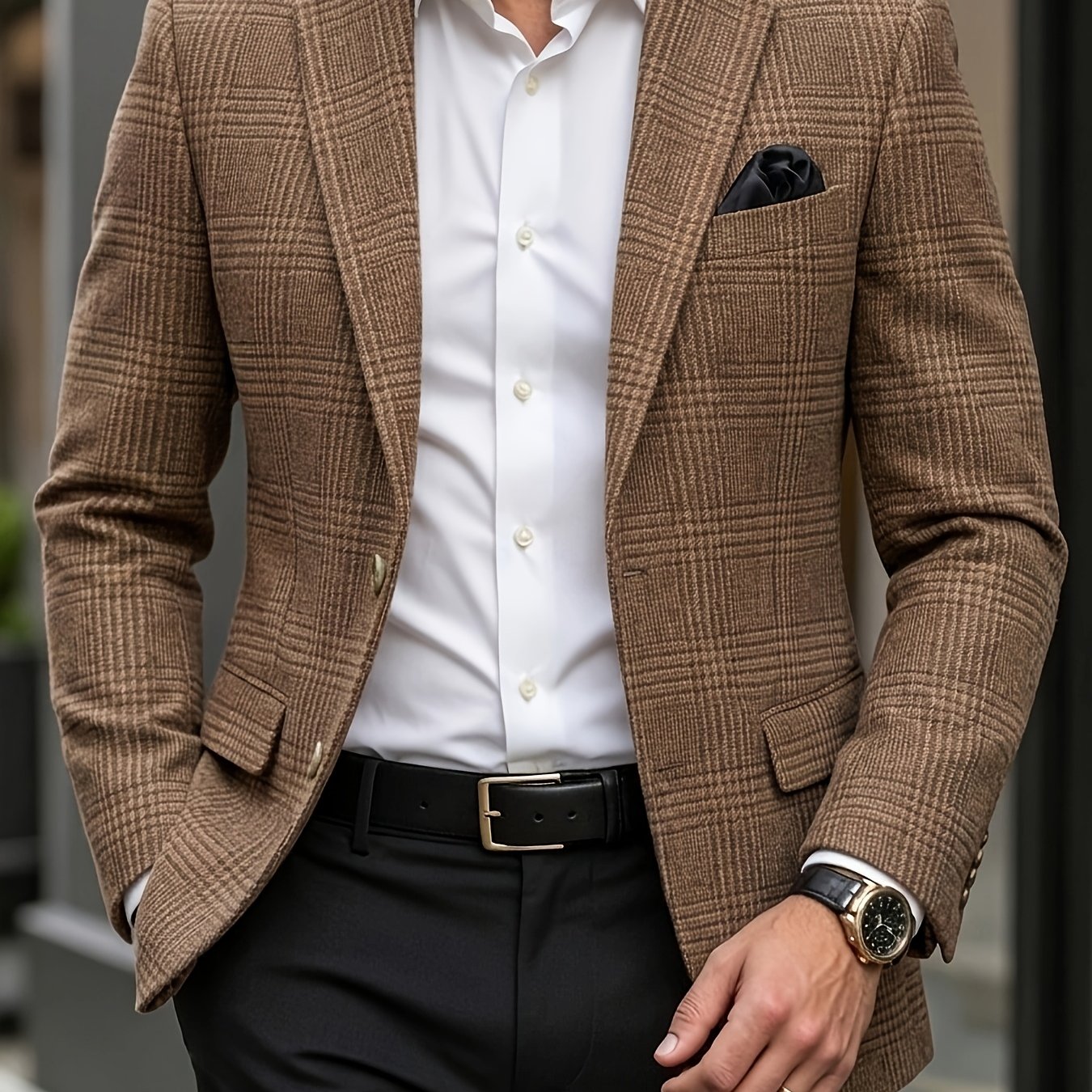 TEMU Solid Color Basic Single-breasted Suit Jacket, Simple, Versatile Top For Daily And Light Business Wear