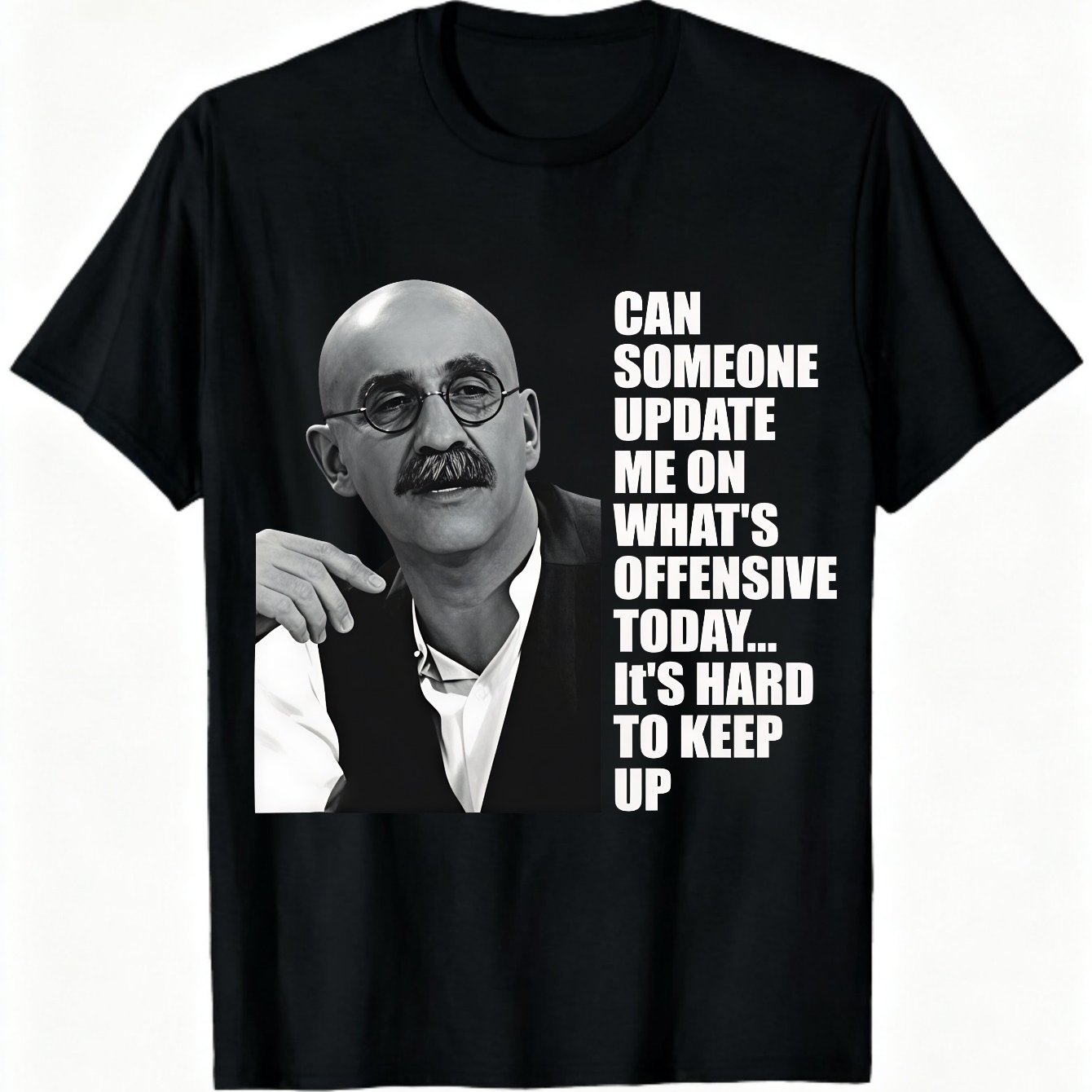 TEMU Can Me On What S Offensive Today Quote T Shirt, Sarcastic Tee, Casual Funny Style T Shirt, Fall Wear, Gift For Men Dad Husband Boyfriend Friend