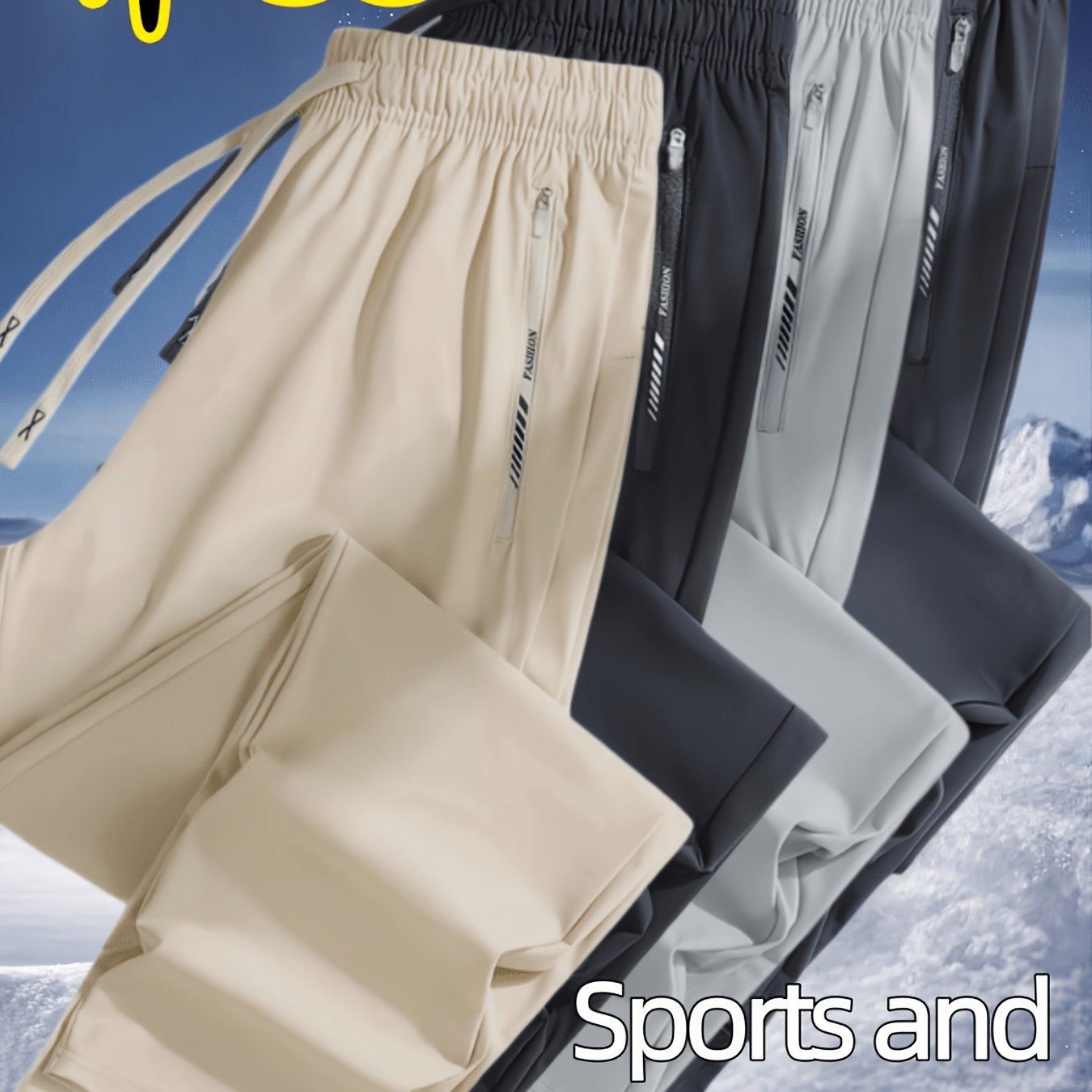 TEMU 4pcs Men's Casual Athletic Pants Set, High-elastic Breathable Material, To Stuffy And Sticky, At , Quick-drying And Non-adhesive After Exercise.