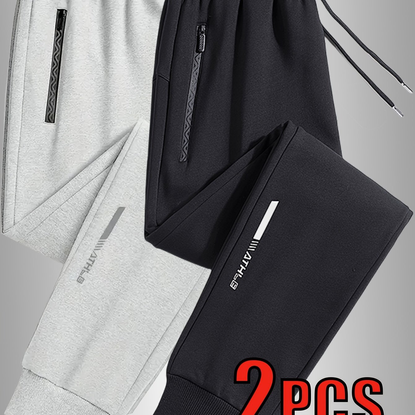 TEMU 2-pc Men' Color Drawstring Leggings, Spring Summer Sports Trousers, Casual Loose Jogging Pants, Athletic Sweatpants