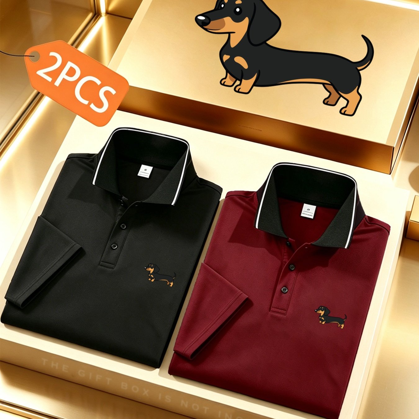 TEMU 2pcs 's Dachshund Print Shirt Set, Summer Short Sleeve Equestrian Shirts For Business Commuting, Outdoor Sports, And Daily Casual Wear, Men's
