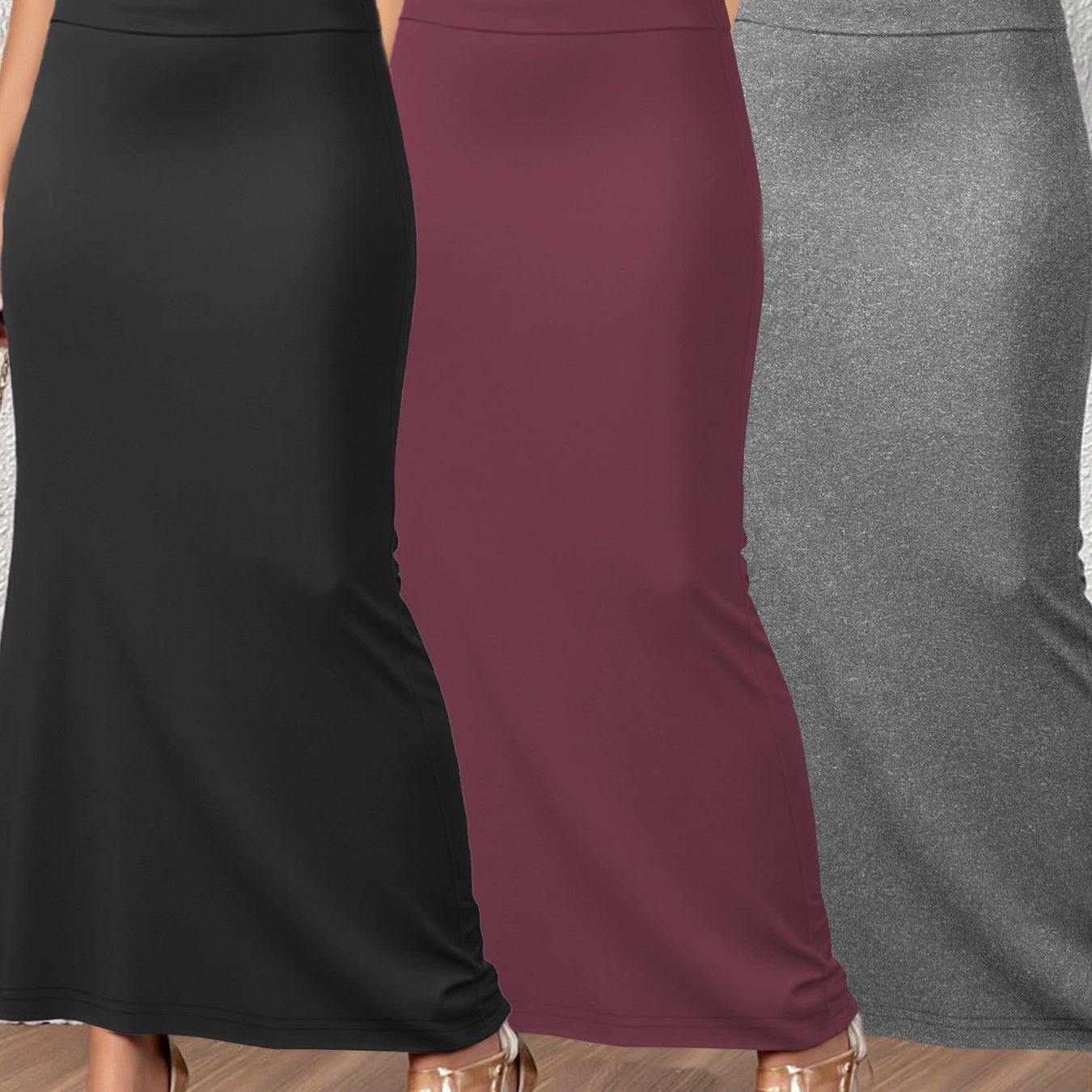 TEMU 2026 New Style! Hot A-line Skirt 3pcs Set, High-waist Figure-enhancing, For Dates And