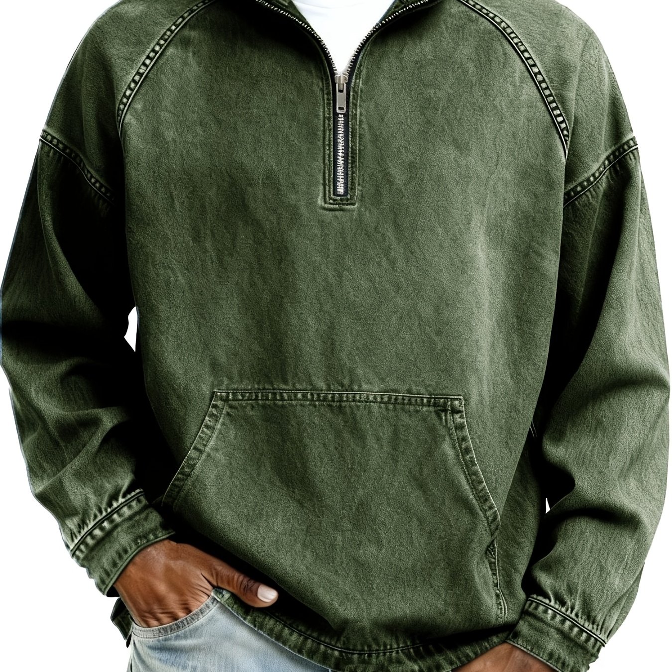 TEMU 2026 '--up Top - Distressed, Washed Hoodie With Faded Denim Effect, Men's Fashion Hoodie, Men's Vintage Washed Distressed Hooded Sweatshirt, New