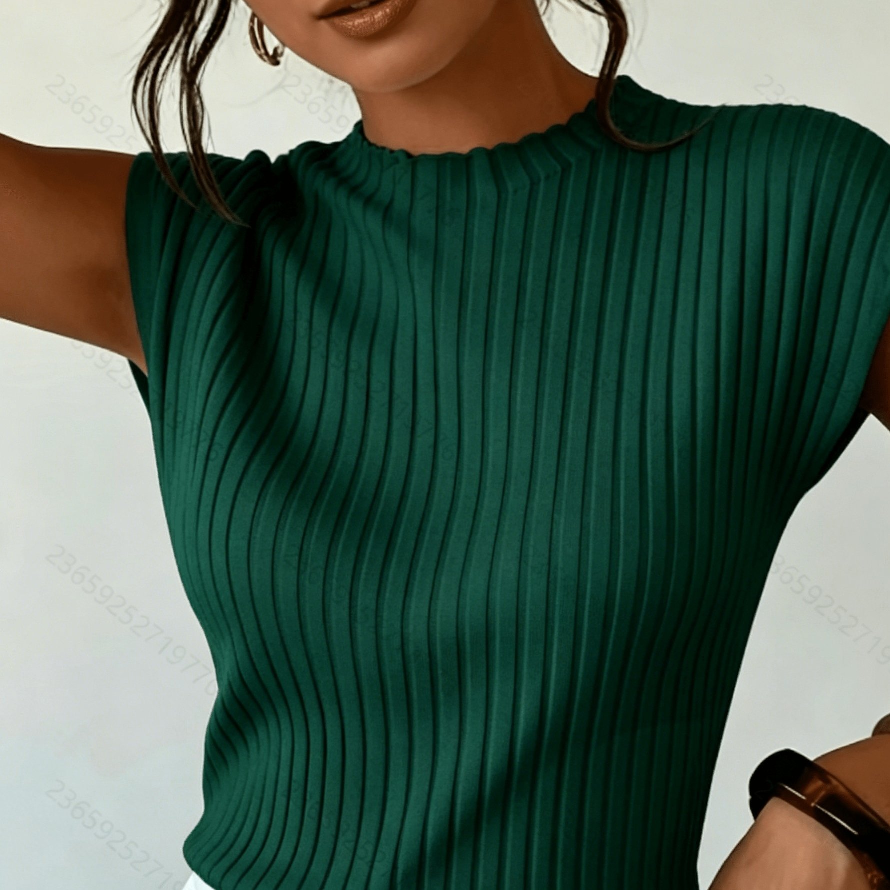 TEMU Débardeur pull col à manches courtes pour femmes, haut tendance manches printemps été