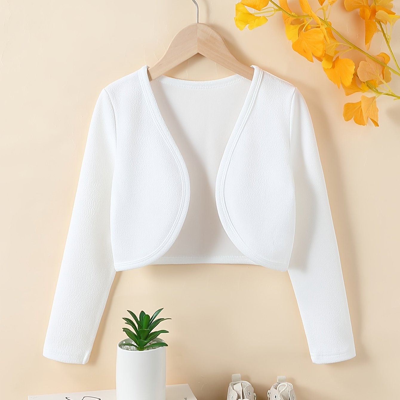 TEMU Spring And Autumn All-match Girls' Knit Cardigan, Easy Girls' Jacket, Casual All-match