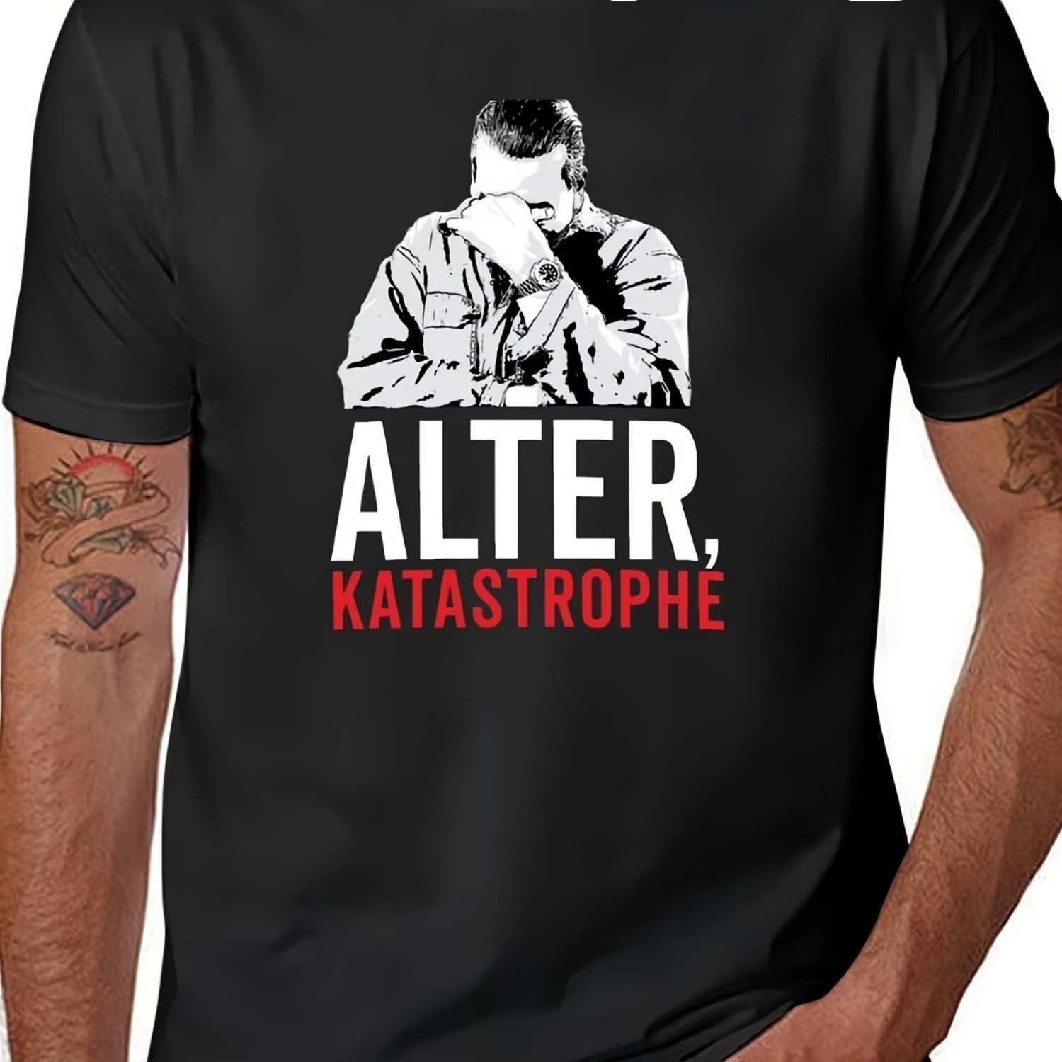 Image of Plus Size Alter Catastrophe T-shirt Summer Top Animal Print For Boys Aesthetic Clothes Plain Heavyweight T Shirts For Men, Plus Size