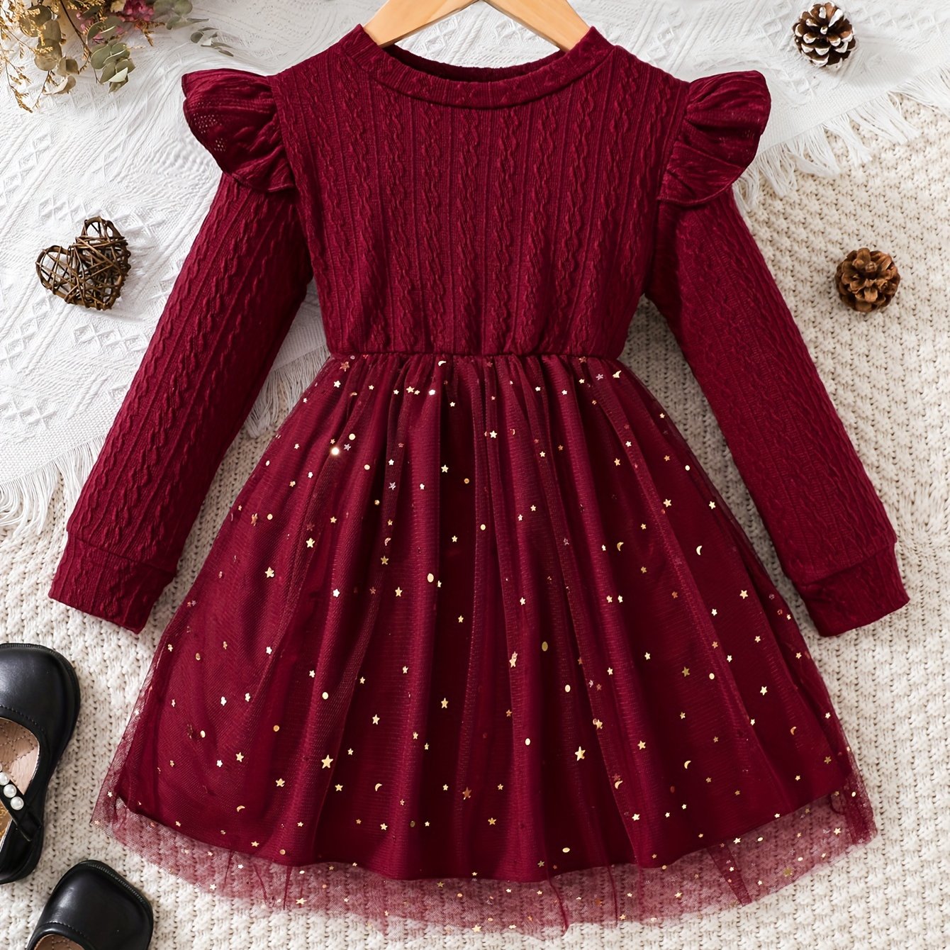 Image of Mesh Ruffle Dress