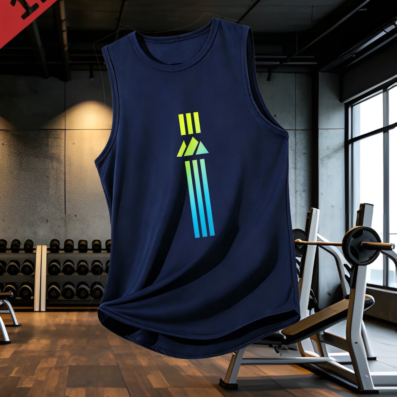 TEMU Men's Casual Athletic Vest, Lightweight Breathable Knit Fabric, Round Neck Sleeveless Top, Suitable For Gym And Casual Wear