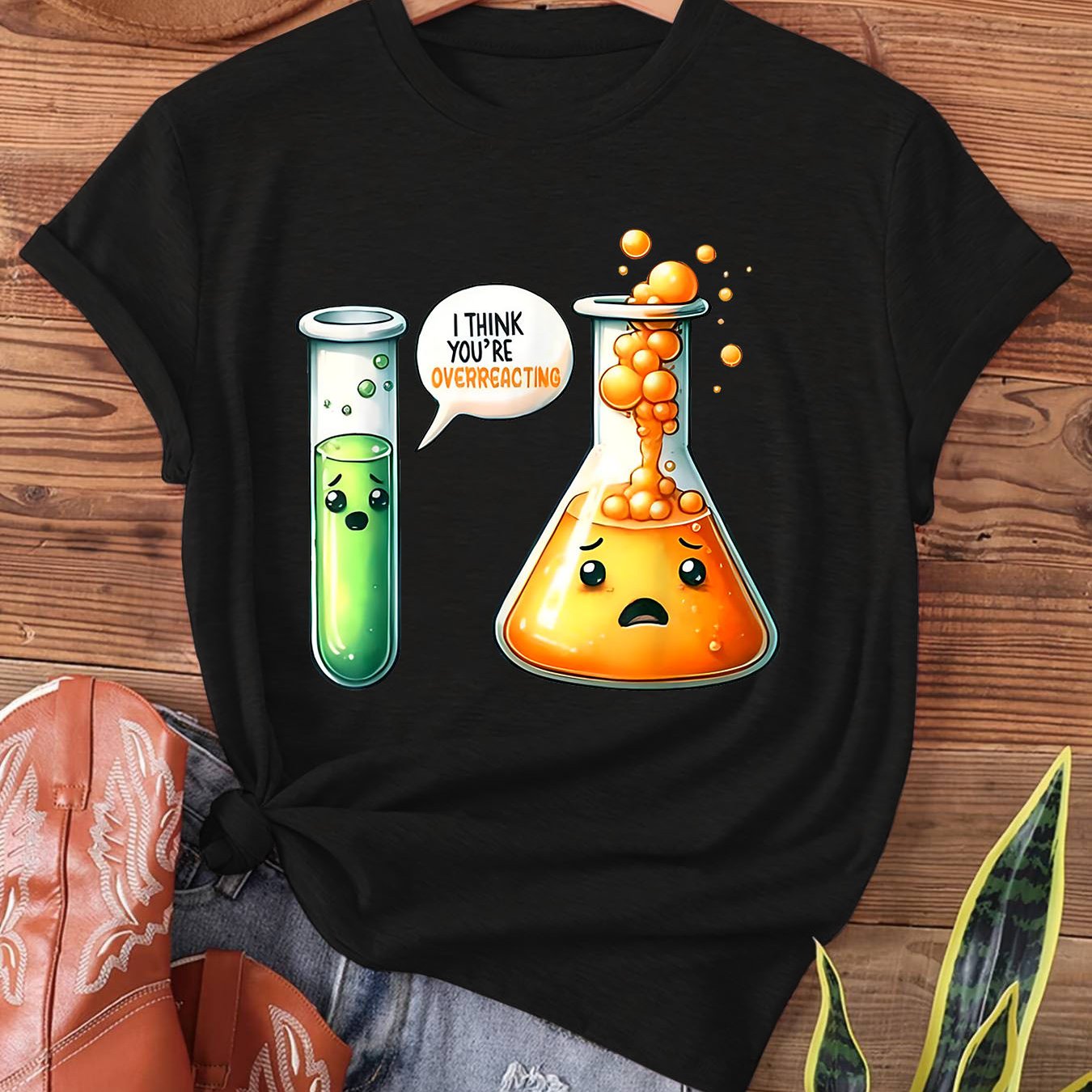 TEMU Science Chemistry Print T-shirt, Short Sleeve Crew Neck Casual Top For Summer & Spring, Women's Clothing
