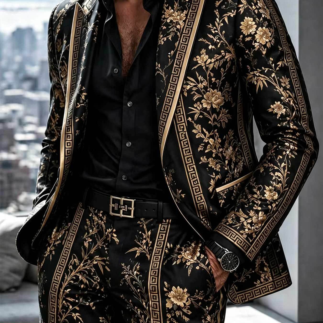 Men's Casual Single-button Suit Set Suitable For Regular Fit Ideal For Casual And Semi-formal Occasions Stylish For Everyday Streetwear Suit Perfect For Fashion