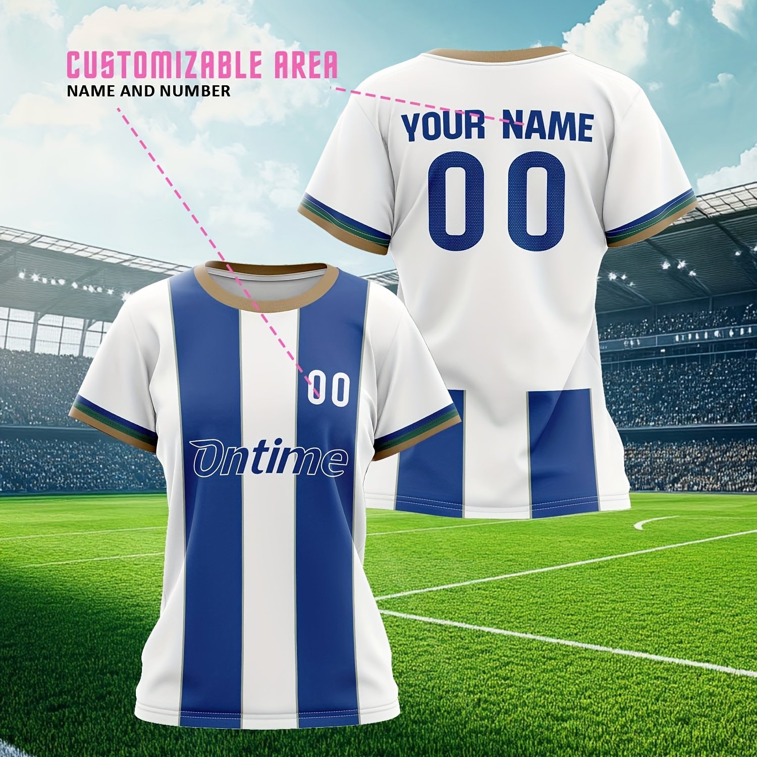 TEMU Custom Women's T-shirts, Soccer Jerseys, And Tops For Teams, Suitable For Personal, Fitness, And Comfortable, Breathable, Quick-dry Casual Wear