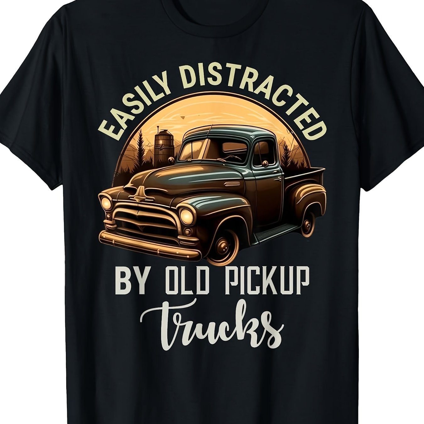 TEMU T-shirt unisexe pour des voitures classiques et des camions d'époque - Cadeau de Noël décontracté pour sorties, nouveau style 2026, 180G