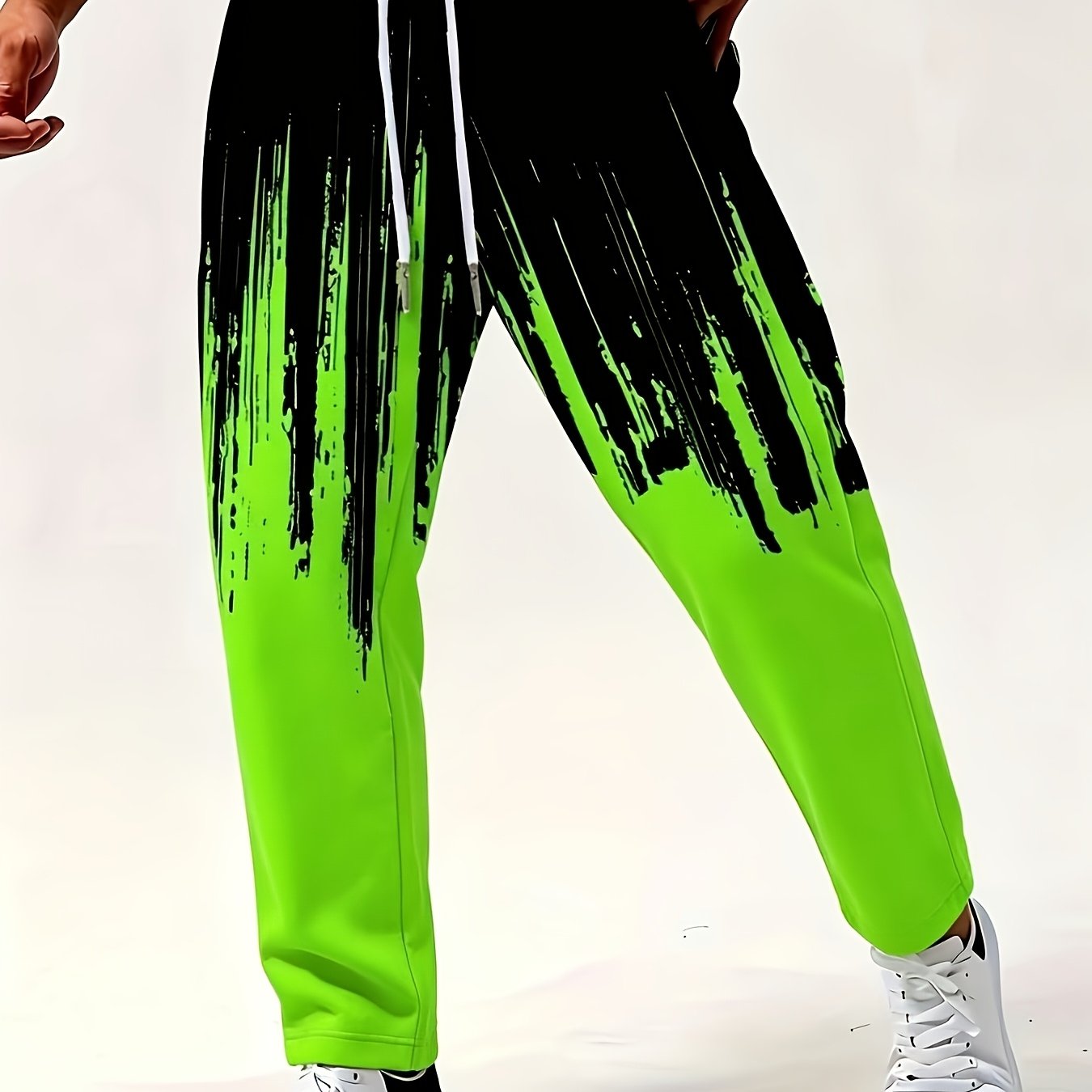 TEMU Men's Straight-leg Loose-fit Trousers, Made Of Lightweight And Breathable Polyester Fabric, With A Printed Straight-leg Design. Suitable For