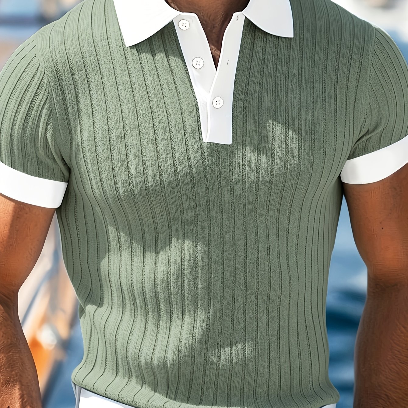 Image of [ Shui Obm] Men's Short-sleeve Casual Shirt, Made Of Textured Cratted Comfortable Fabric, Suitable For Summer, Daily Use, Vacation, And Casual . Fashionable Textured Premium Top