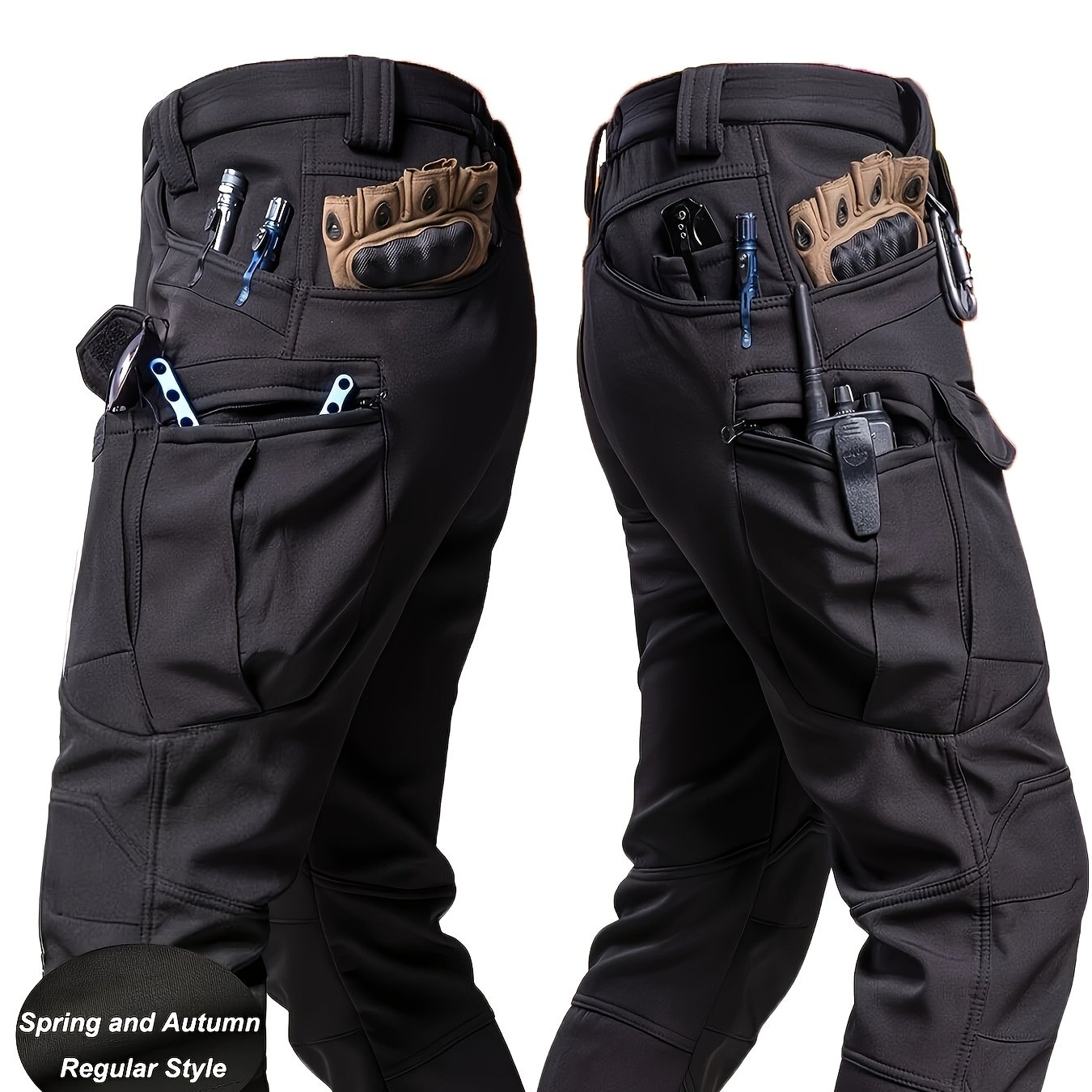 TEMU Men's Heavy Duty Outdoor Tactical Pants, Multi- | Durable Stretch Trousers Suitable For Hunting | Comfortable Breathable Work Climbing Pants