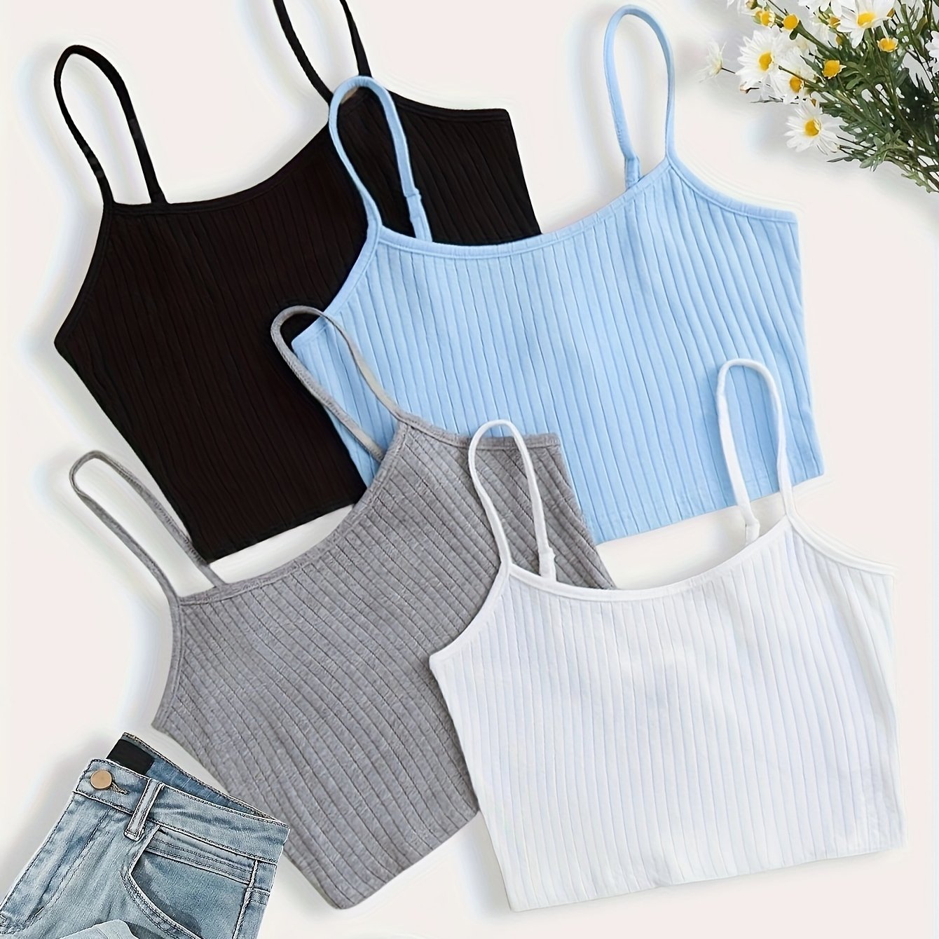 Off-shoulder Backless Women's Tank -piece Set