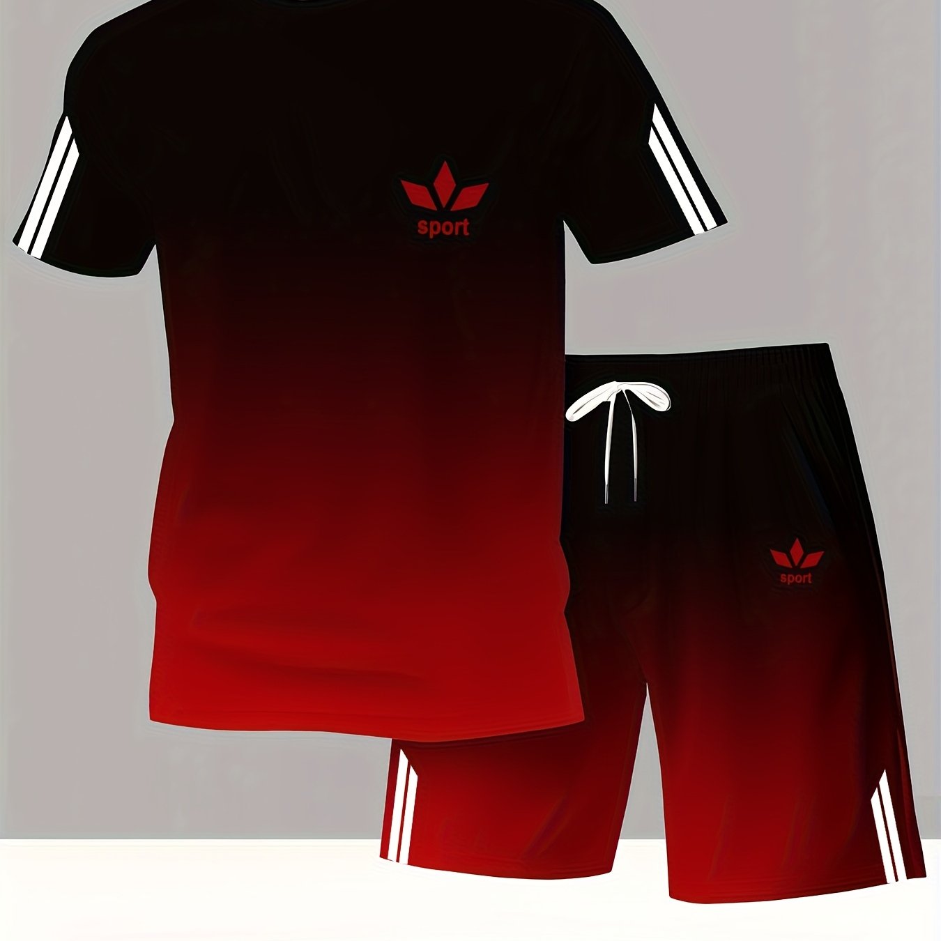 Men's Fashion Trendy Casual Round Neck Printed Short Sleeve Set