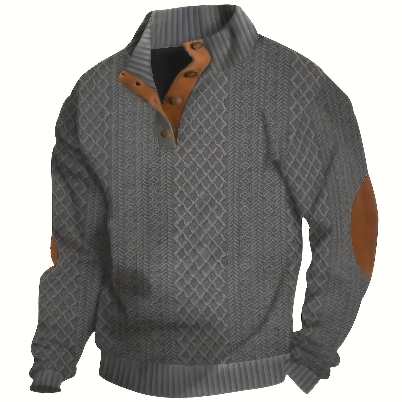 TEMU : Men's Casual Button-up Stand Collar Long Sleeve Outdoor Shirt, Long Sleeve Henley Shirt, Casual Top, Autumn Menswear