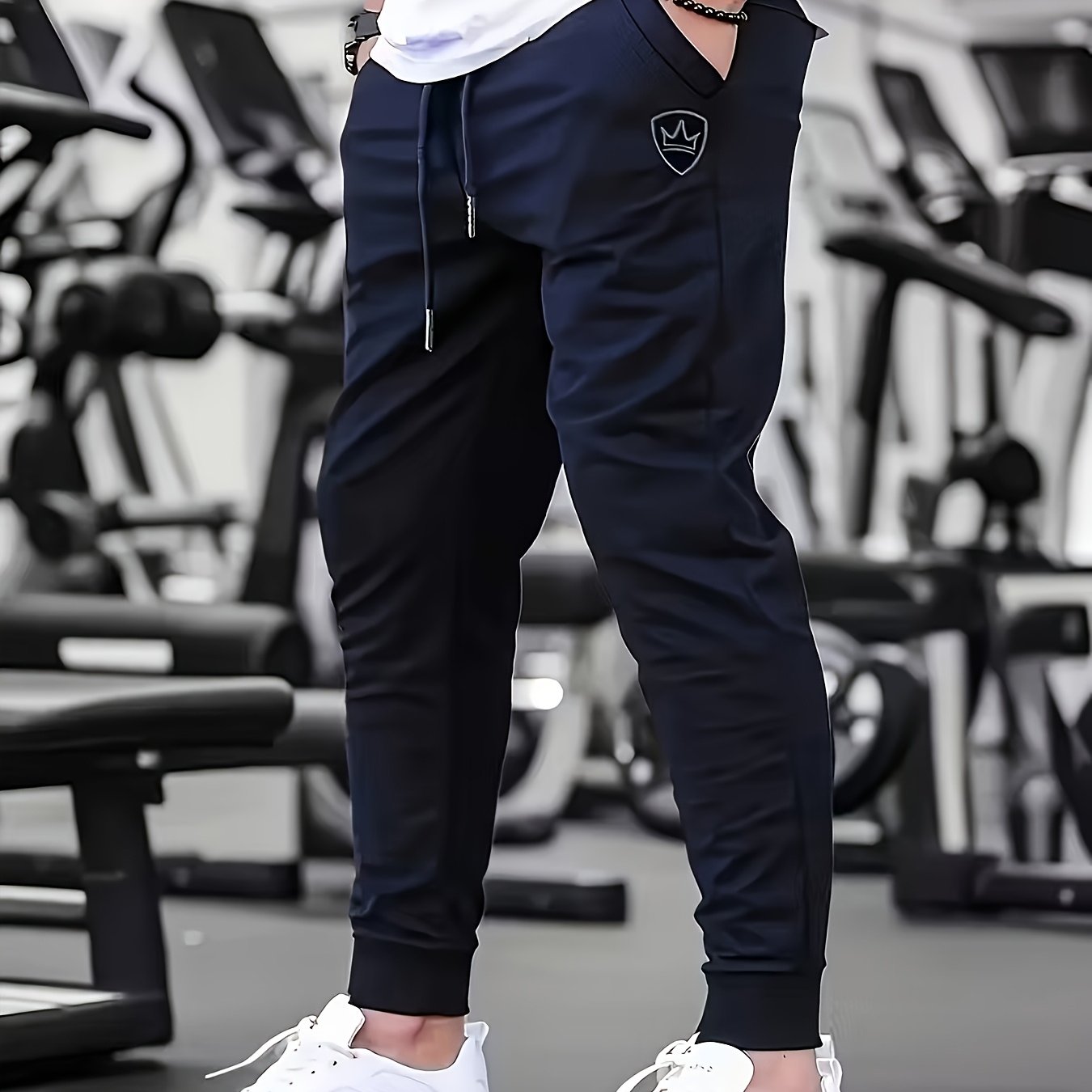 E-shop Herren Jogginghose – Bedruckte, schmale Langlaufhose mit mehreren Kordelzug – Sportliche Fitness-Freizeithose, geeignet für Lauftraining im