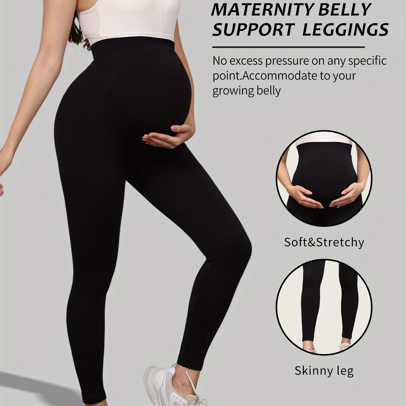 Women' Color Pregnant Pants, High Support For Abdomen, Comfortable And Breathable