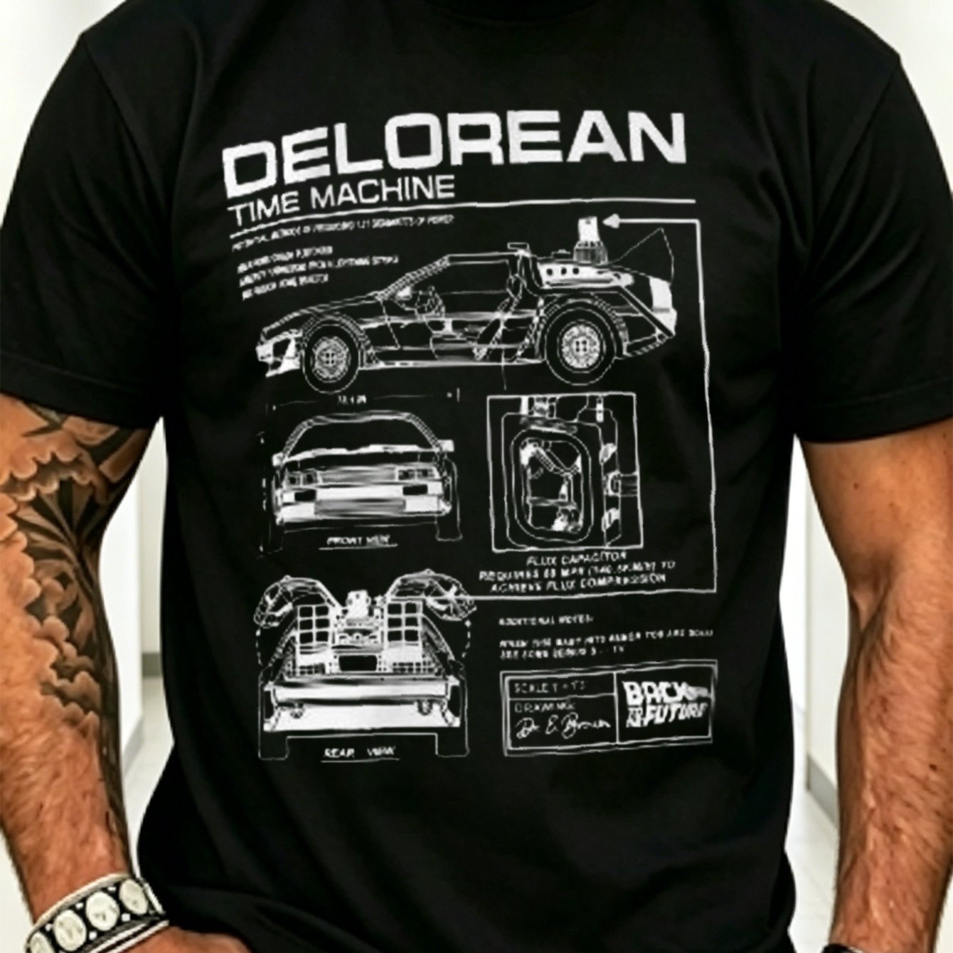TEMU Men's T-shirtdelorean Time Machine T Shirt For On T-shirt, Plus Size