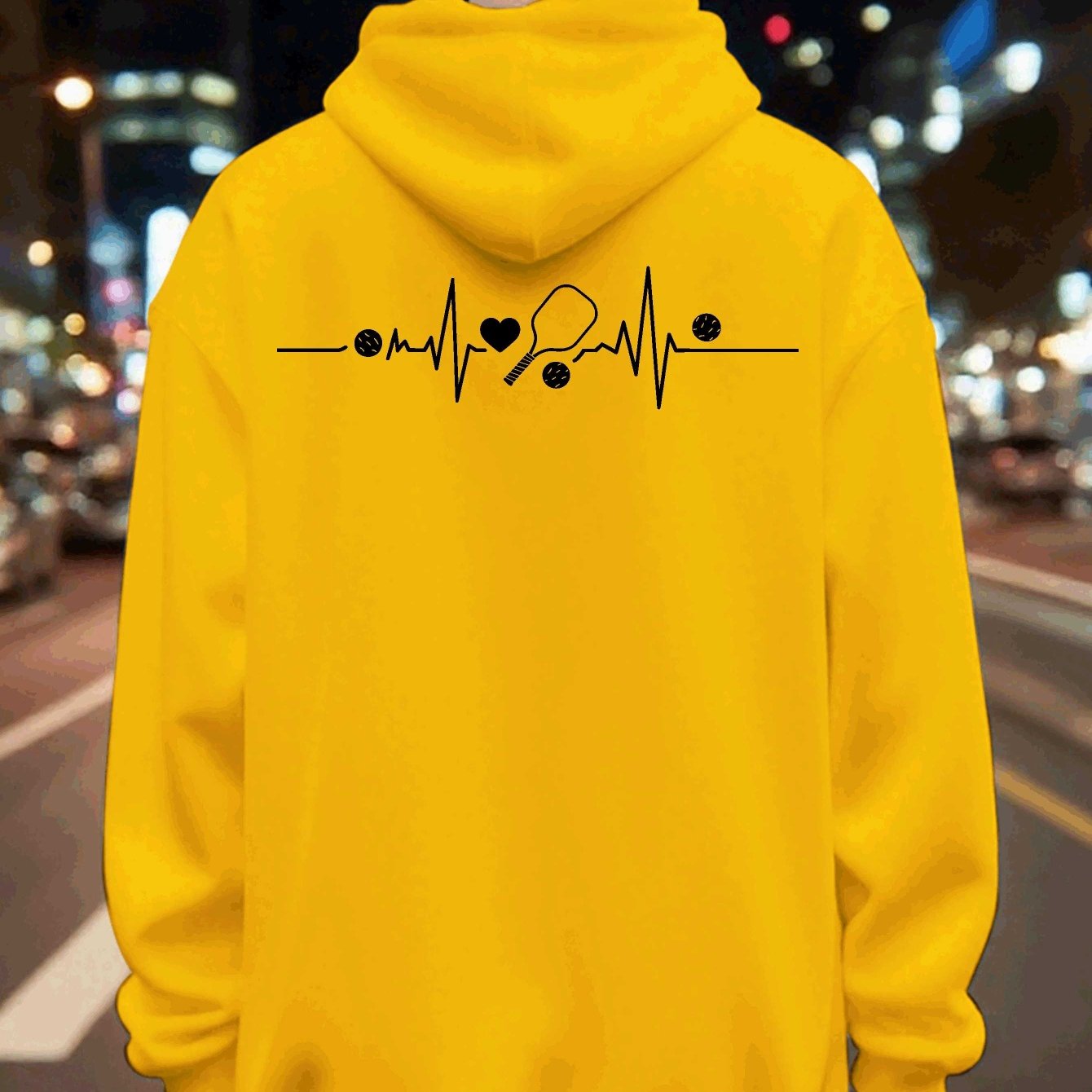 TEMU Trendy Men's Clothing For Autumn And Winter Featuring A Large Backprint Sweatshirt And A Couple's Hoodie, Perfect For Sports And Casual Wear.