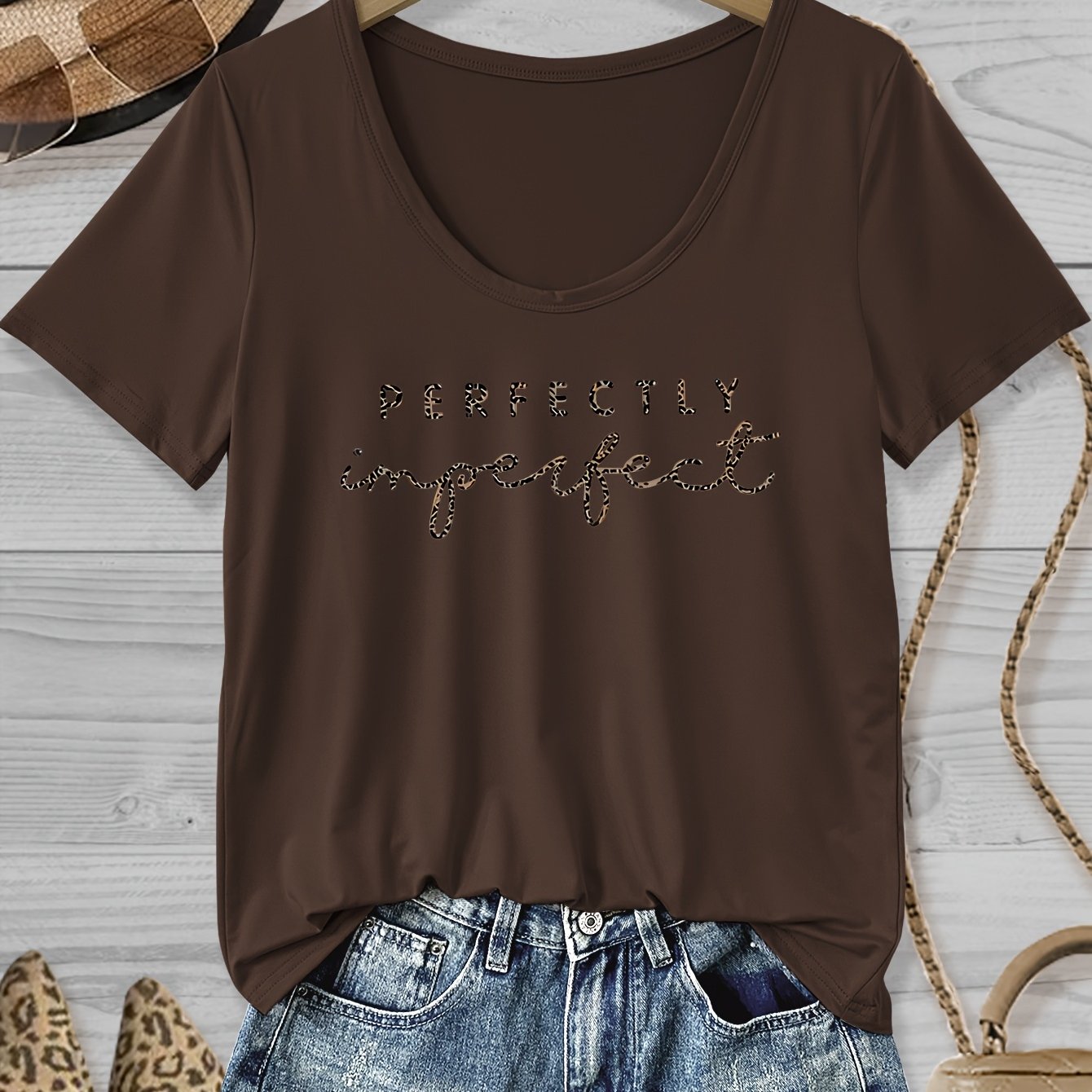 A Spring And Summer Women's Short-sleeve T-shirt With A , Featuring '' For A